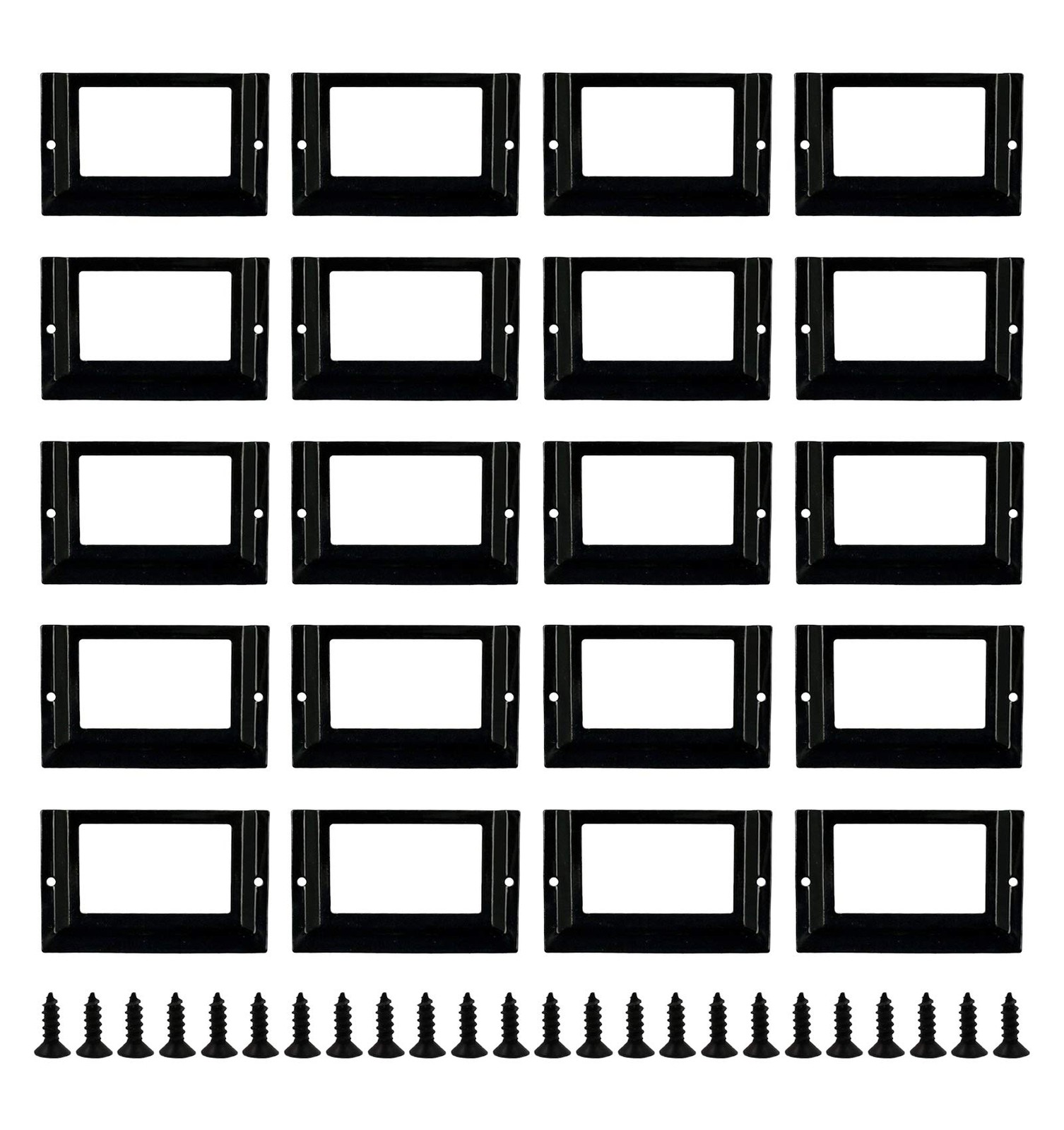 20 Pcs Antique Label Holder Name Card Frame 3.1" x 2" Black