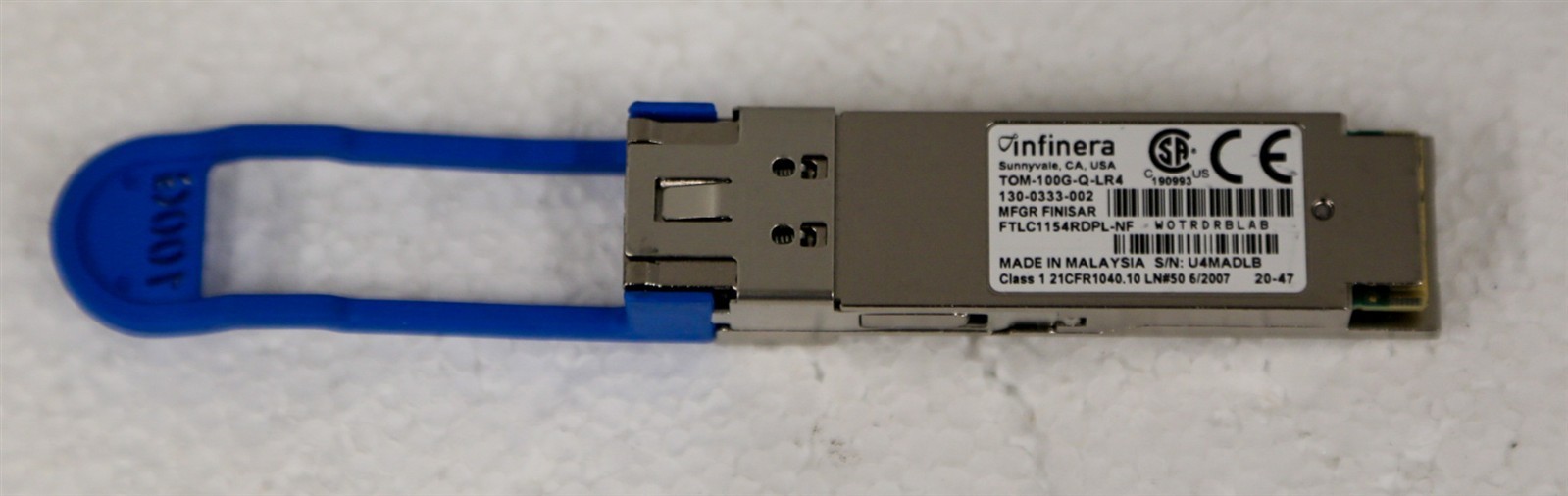 Infinera TOM-100G-Q-LR4 130-0333-002 100GBASE Transciever Module (082725)