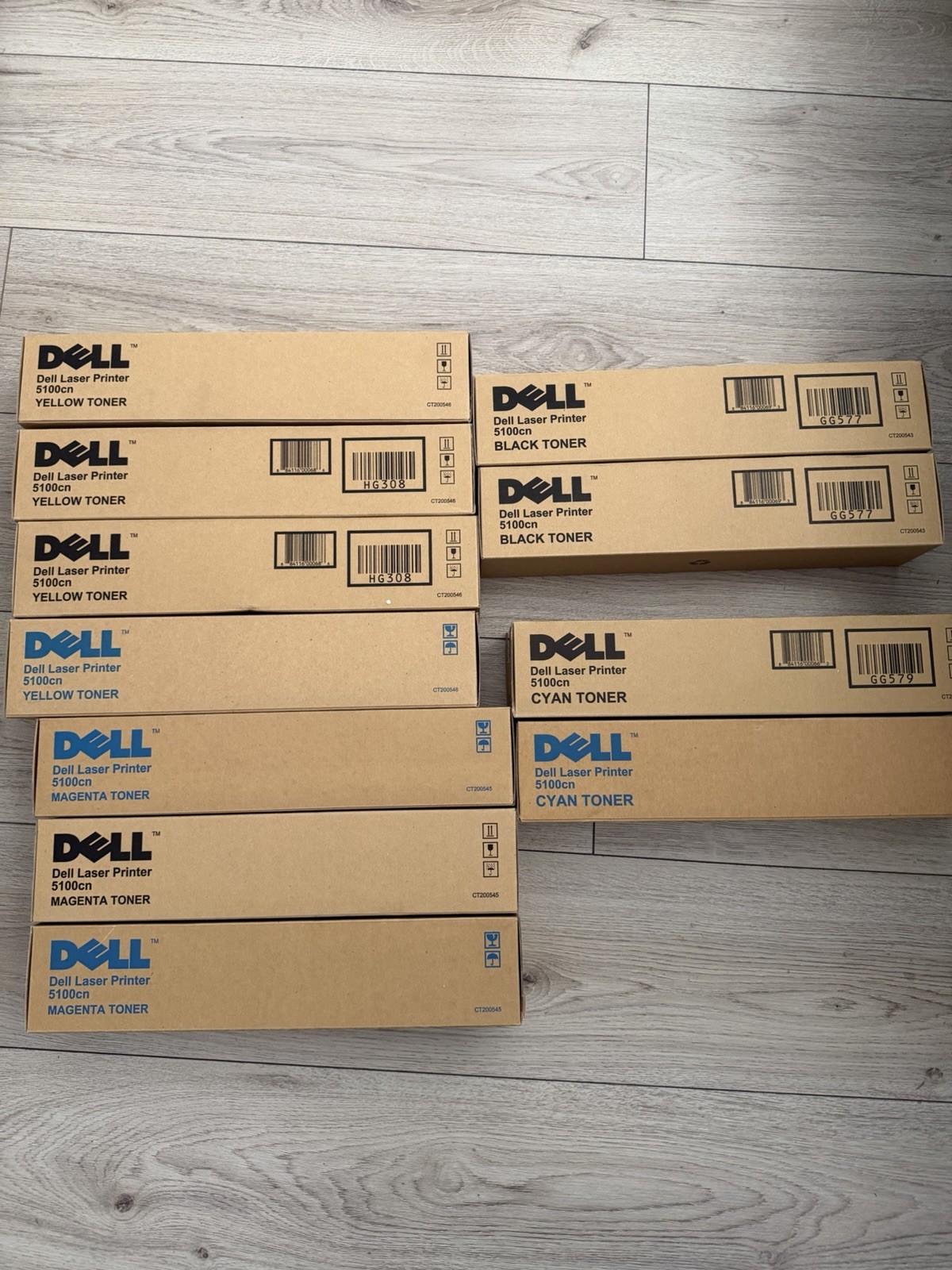 Lot of 11 Genuine Dell 5100cn Toner Cartridges OEM New Sealed CMYK