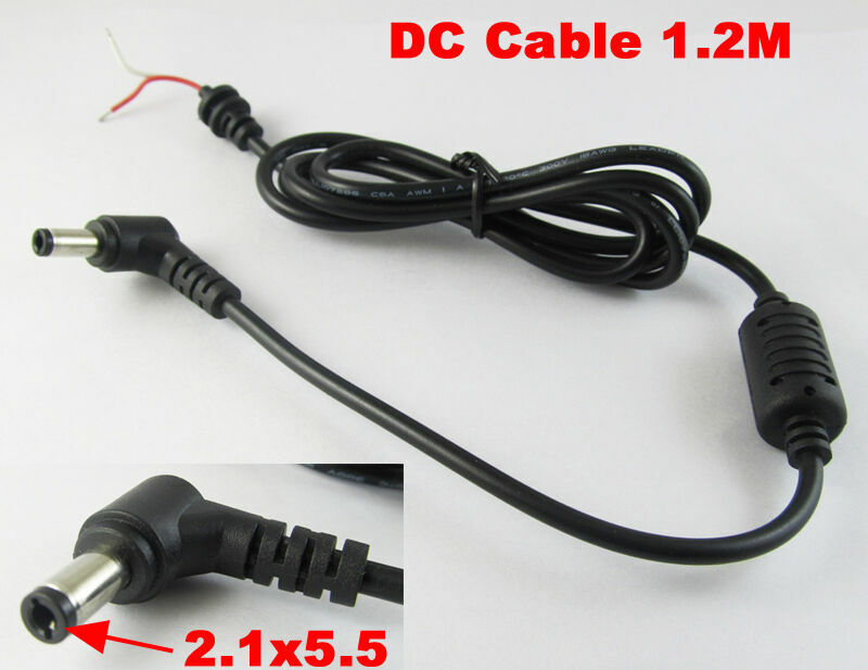4pcs 1.2M Right Angle 5.5x2.1mm DC Power Plug Connector Cord Cable w/Lock Ring