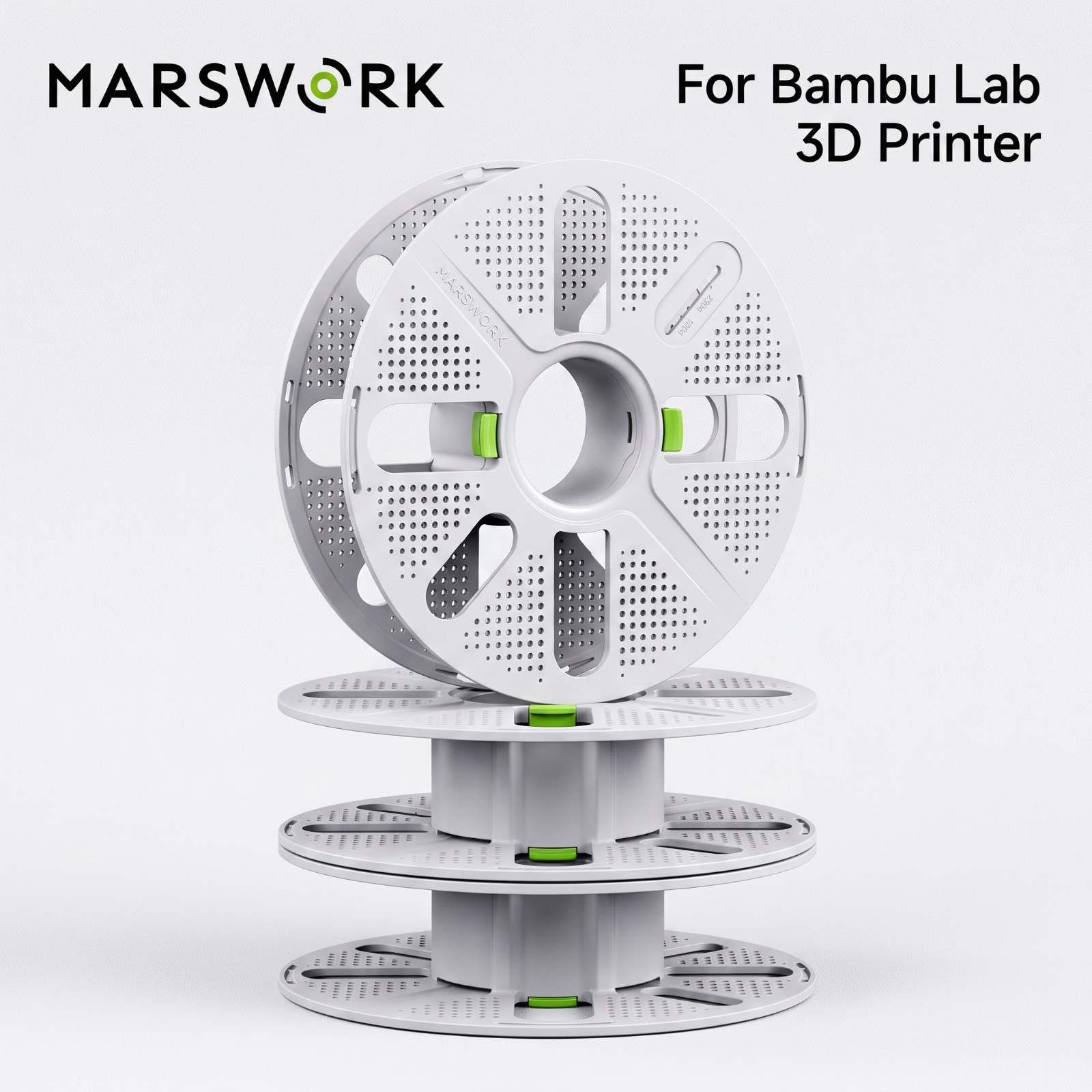 Reusable Spool 5-Pcs for Bambu Lab AMS, Quick Swap Filament with Remaining Level