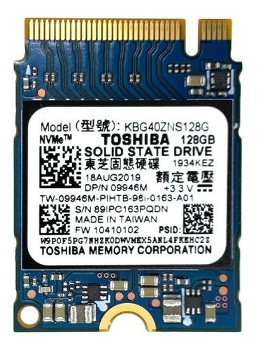 Kioxia BG4 Toshiba 128GB NVMe Solid State Drive SSD 09946M KBG40ZNS128G 2230