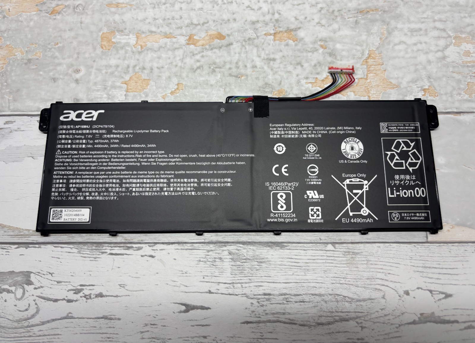 Acer Aspire 3 A317-53 Genuine Laptop Battery 7.6V 37Wh AP16M4J KT00204009 Tested