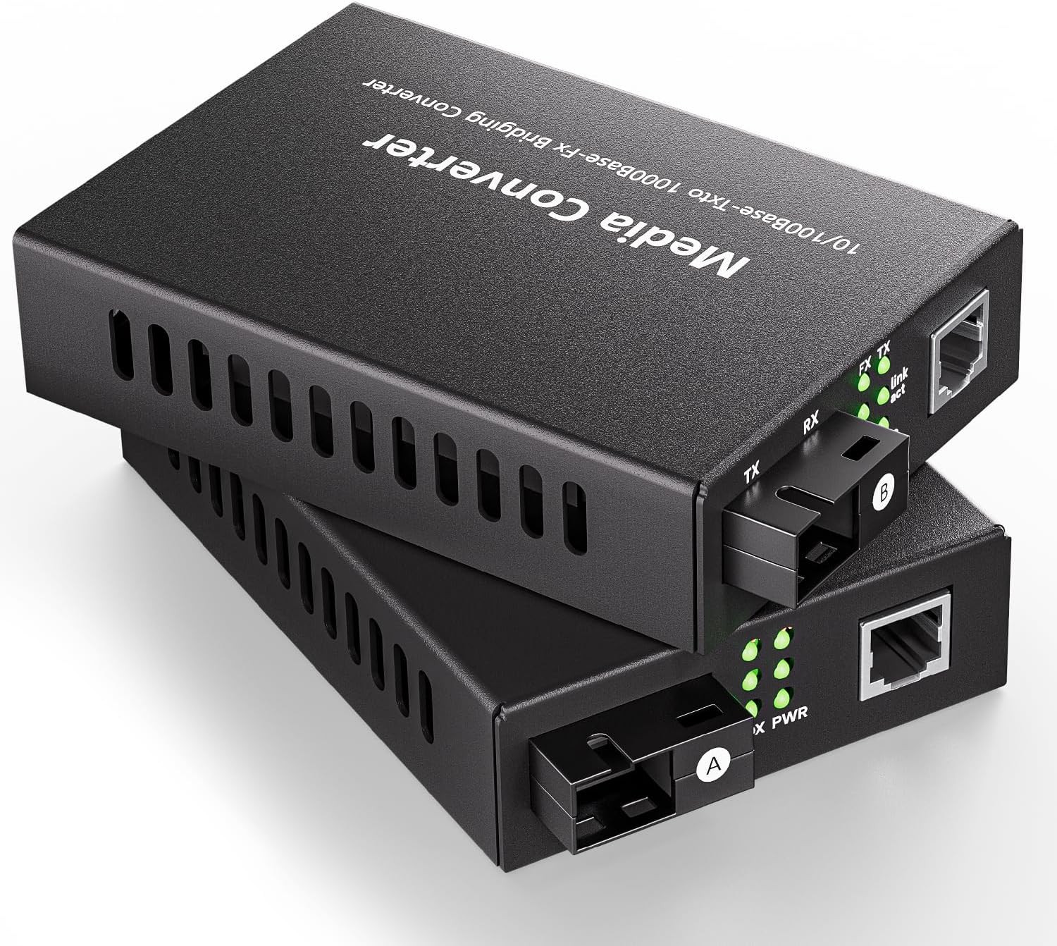 A Pair 100M Single Mode Bidi Fiber to Ethernet Media Converter, SMF Single SC Fi