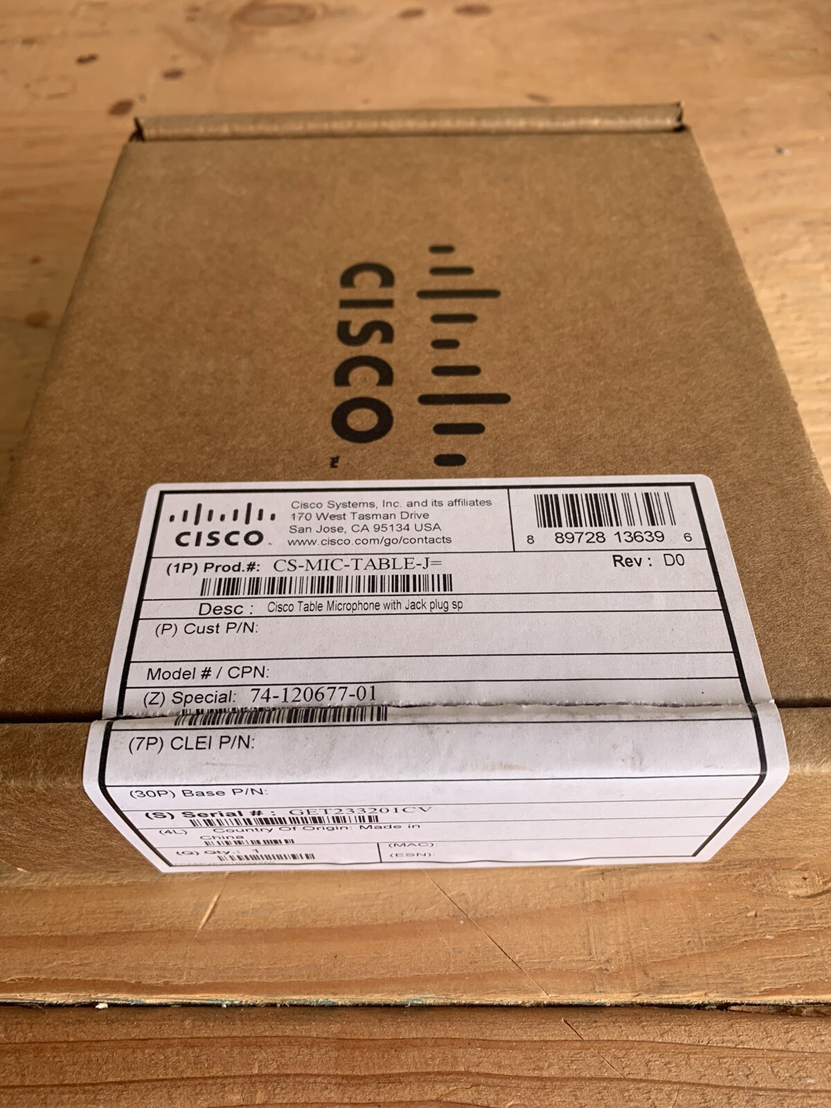 Cisco New CS-MIC-TABLE-J Video Conference Table Microphone Mic TTC5-14