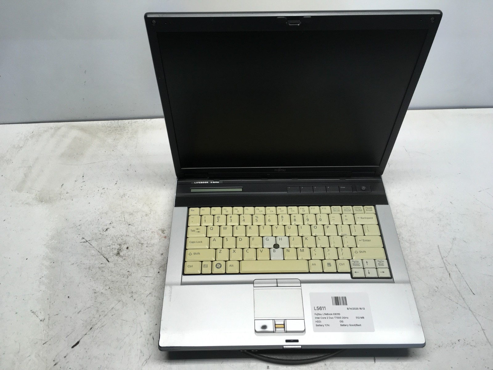 Fujitsu LifeBook E8310 Intel Core 2 Duo T7300 2GHz 512 MB NO HDD
