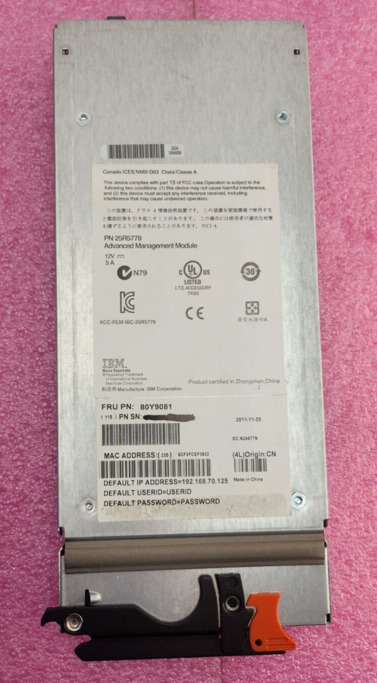IBM 25R5778 80Y9081 Advanced Management Module