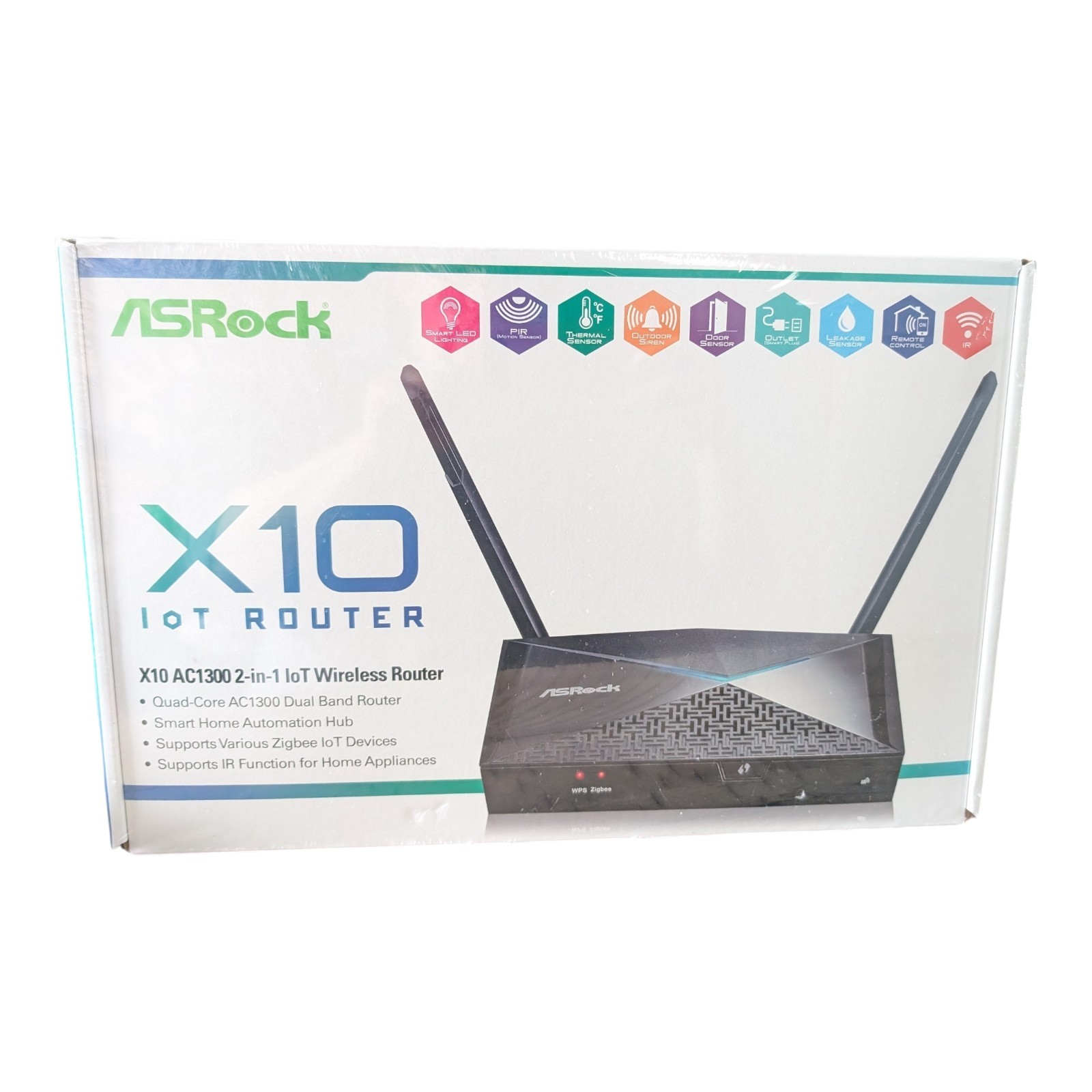 ASRock X10 IoT Wireless Router AC1300 Dual Band Smart Home Hub Zigbee IR