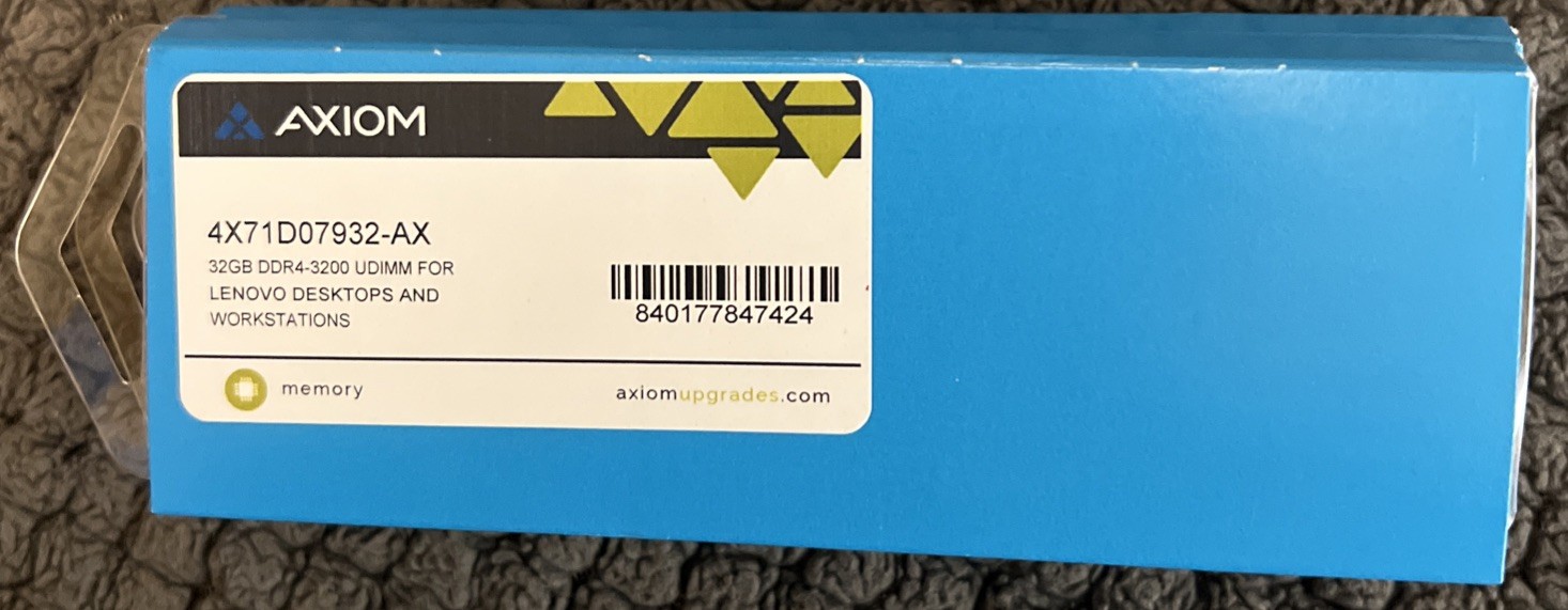 AXIOM 32GB DDR4-3200 UDIMM  4X71D07932-AX For Lenovo Desktops And Workstations