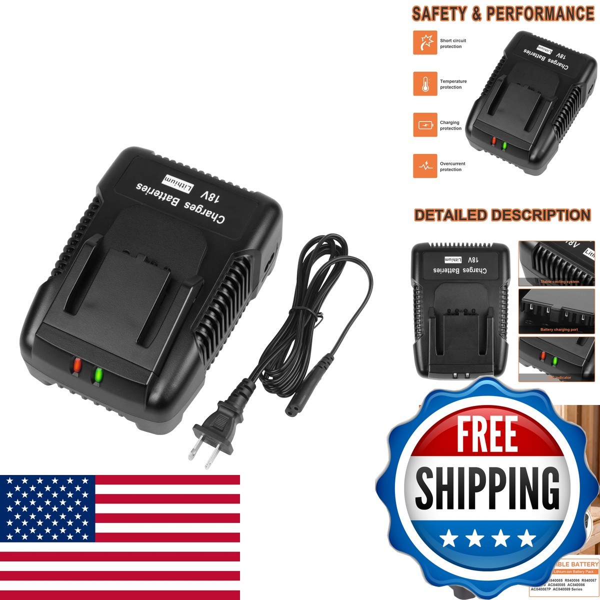 18V Li-Ion Battery Charger Compatible with Ridgid R86092 R86091 R840087 R840083