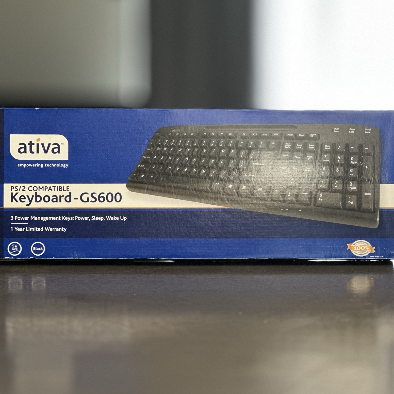 Ativa GS600 Wired PS/2 Keyboard Black - New