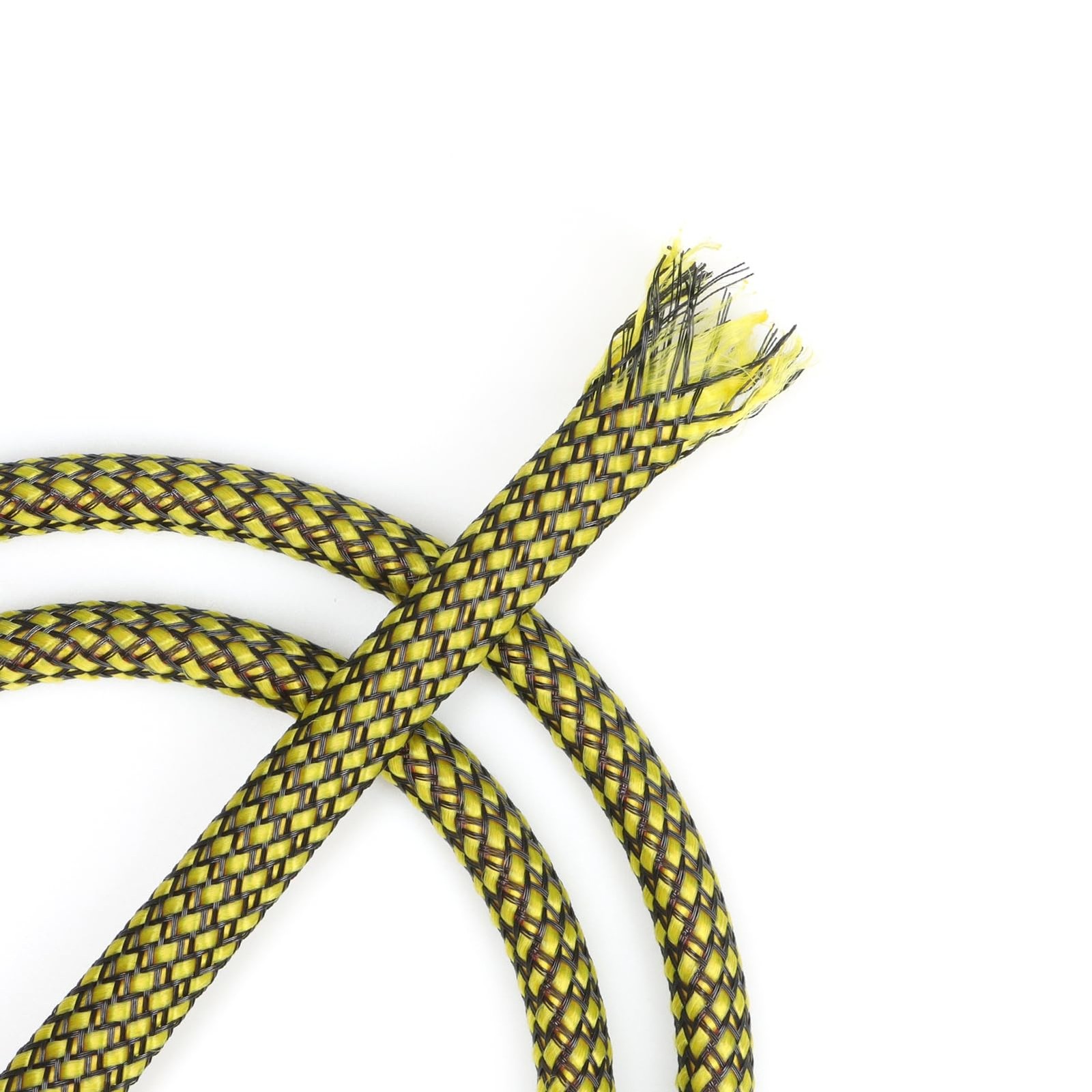 YOUBO Expandable Braided Cable Sleeve Yellow Black 19ft