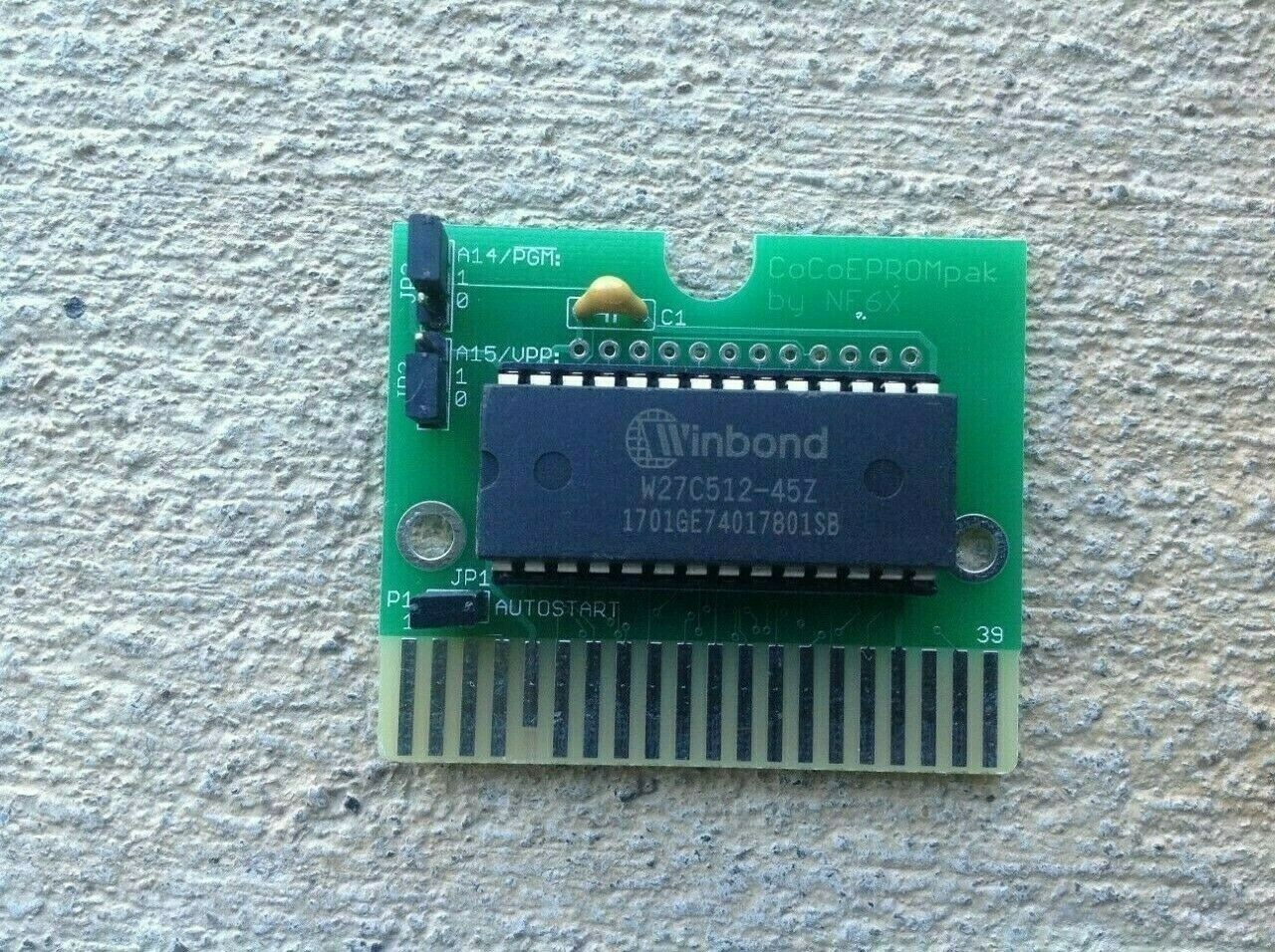 1x Multi-game 64KB Coco2 Cartridge PCB W/ 27C512 EE/EPROM game dev