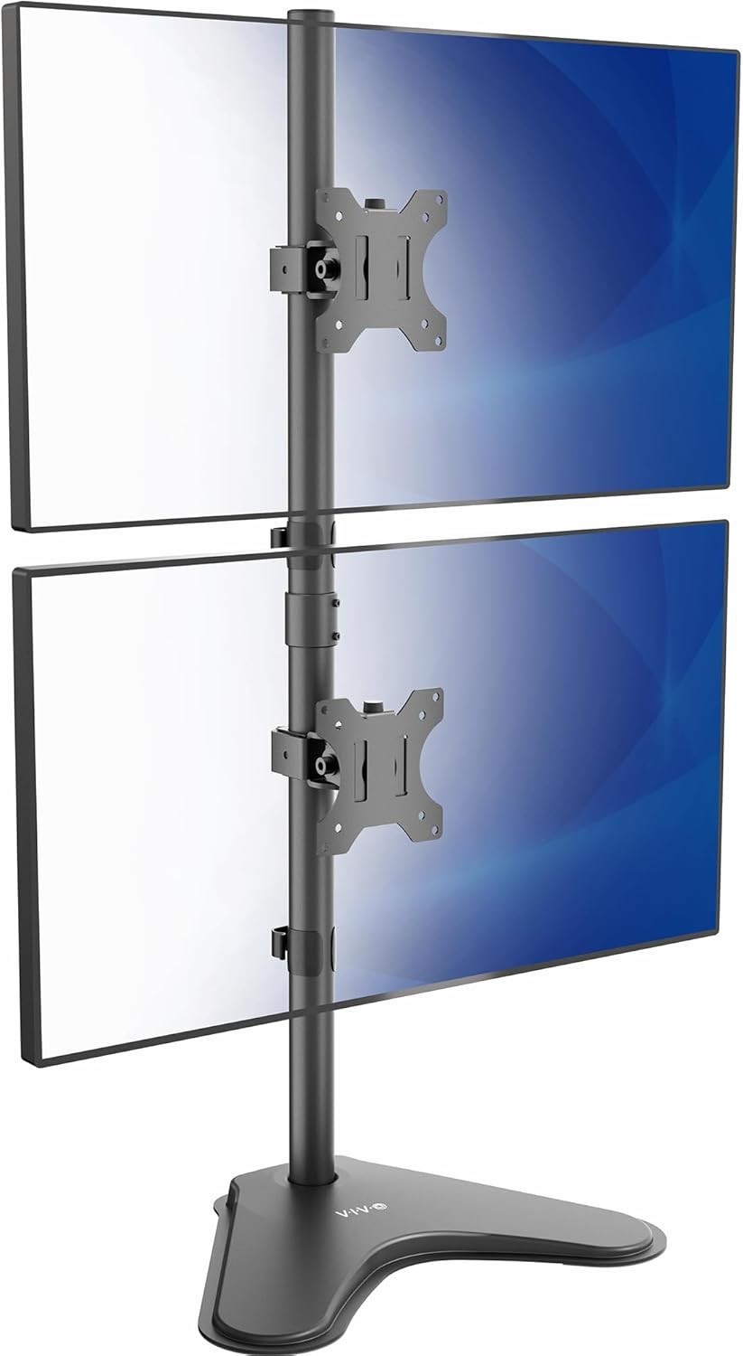 STANDV002L Vertical Stacked Dual Monitor Stand Base For Ultrawide 34 In
