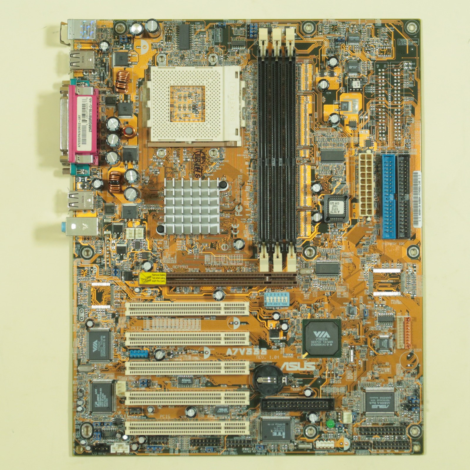 ASUS A7V333 Rev 2.0 Socket 462 Motherboard For Parts or Repair