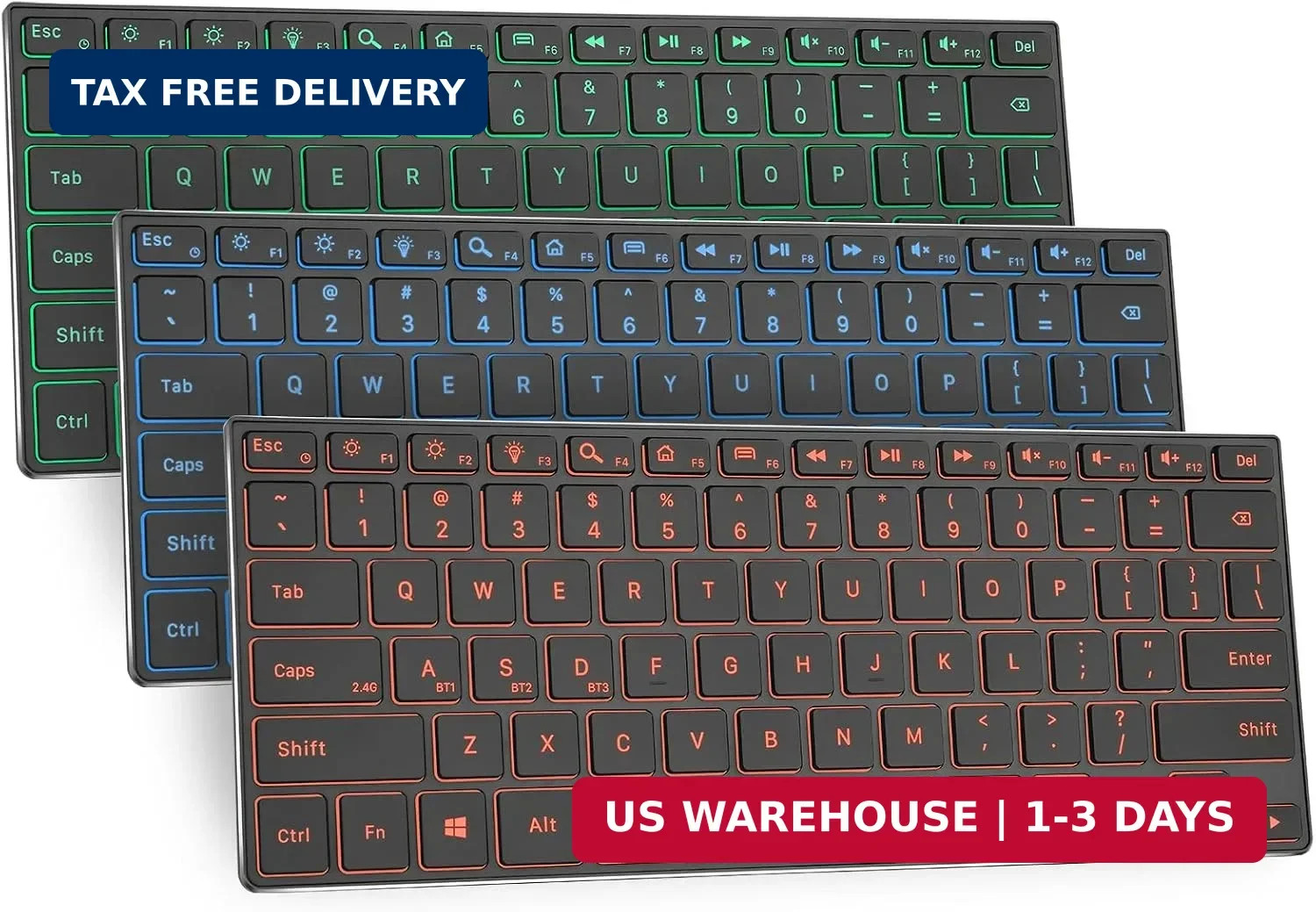 Wireless Bluetooth Keyboard(2.4G+BT5.0) with Aluminum Alloy for Windows