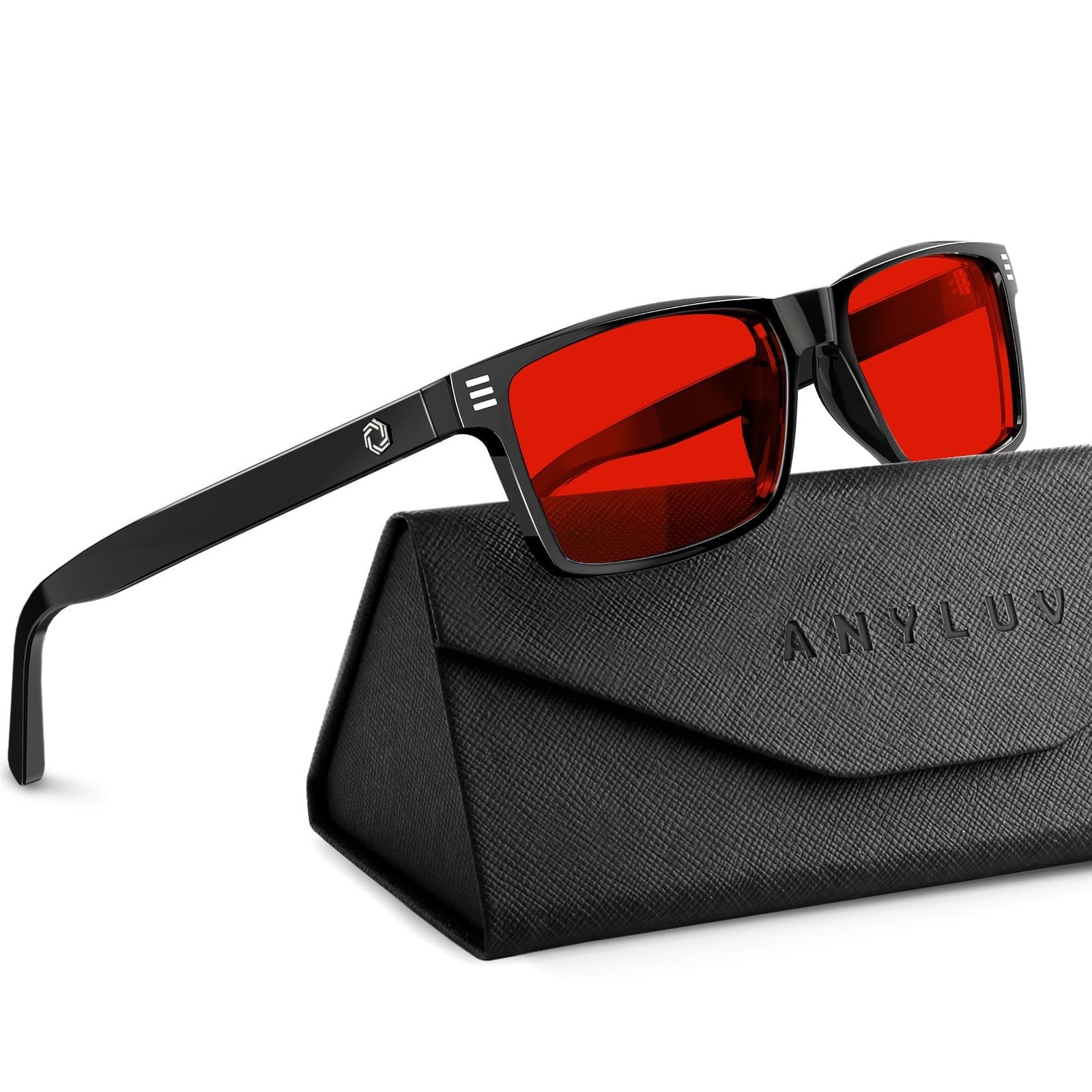 Blue Light Glasses for Sleep, 99.9% Blue Green Light Blocking with Red Lens, Red