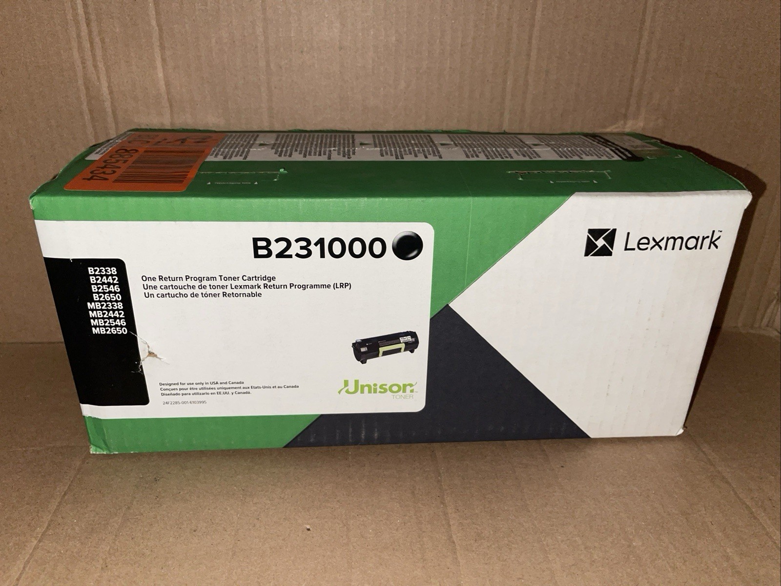 Genuine Lexmark B231000 Black Return Program Toner Cartridge