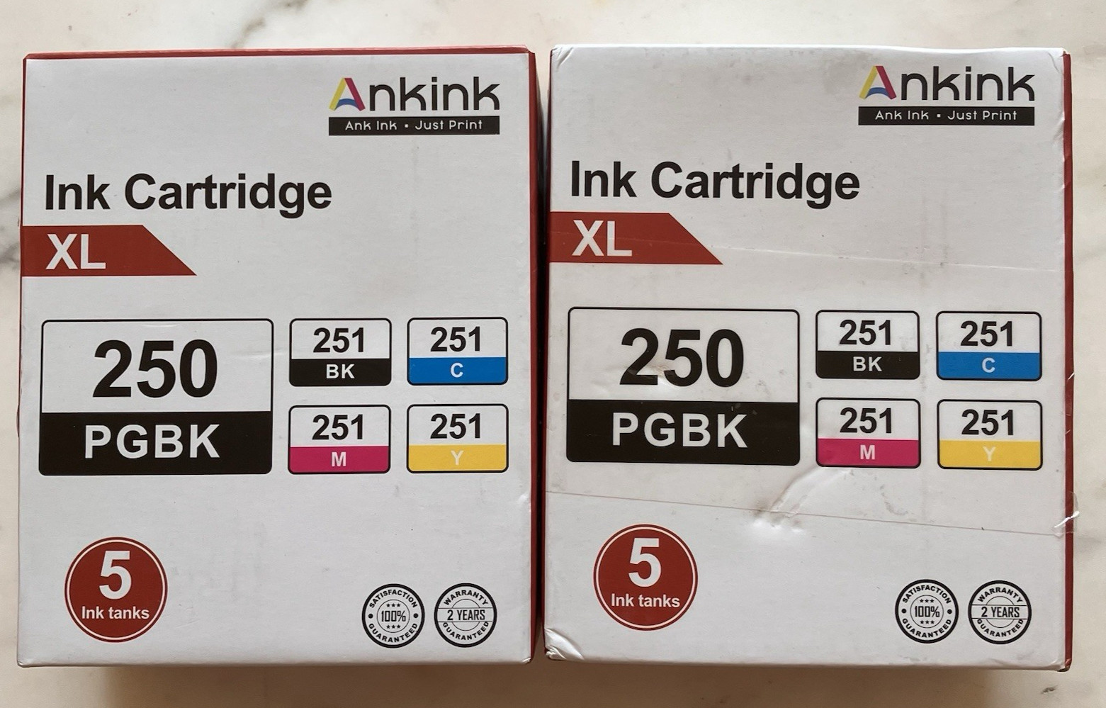 Ankink Compatible Ink Cartridge Replacement Canon 250XL 251XL 2 PK PGBK Multi