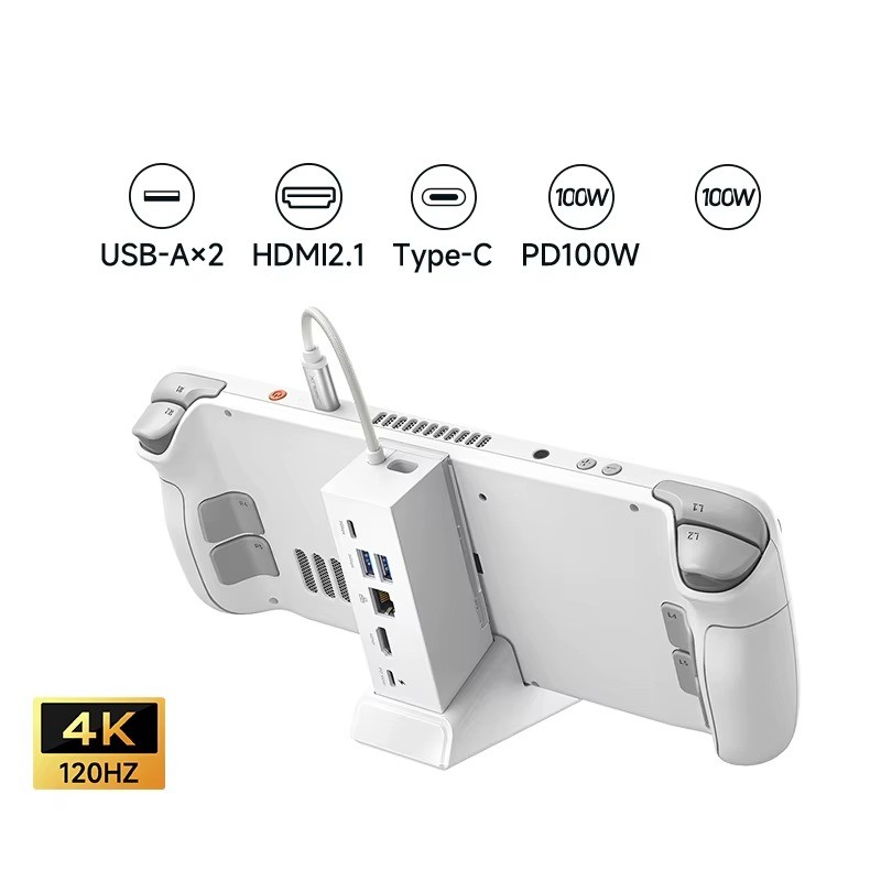 JSAUX 6-in-1 Docking Station for Legion Go, ROG Ally, Steam Deck 4K 100W PD