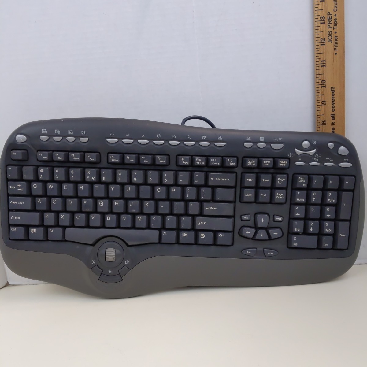 Microsoft Office Keyboard PS2 Wired Multimedia Ergonomic PC Wheel Not Working 