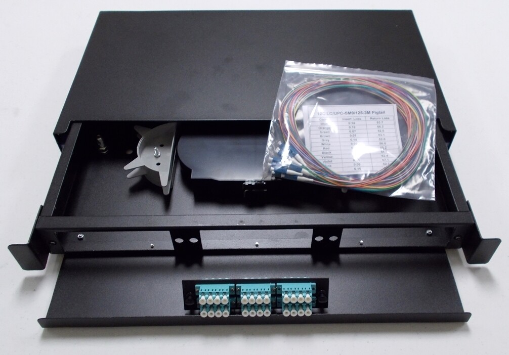 6 12 24 48 72 Port LC Multimode OM4 Fiber Optic Patch Panel Kit 1U Rack Mount 