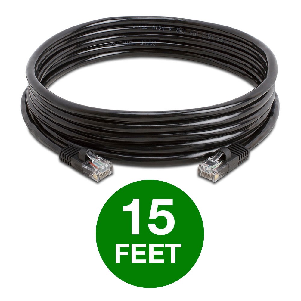 2 PCS Black Cat5e Patch Cable Cat5 Ethernet Cord RJ45 Connectors LAN UTP Wire