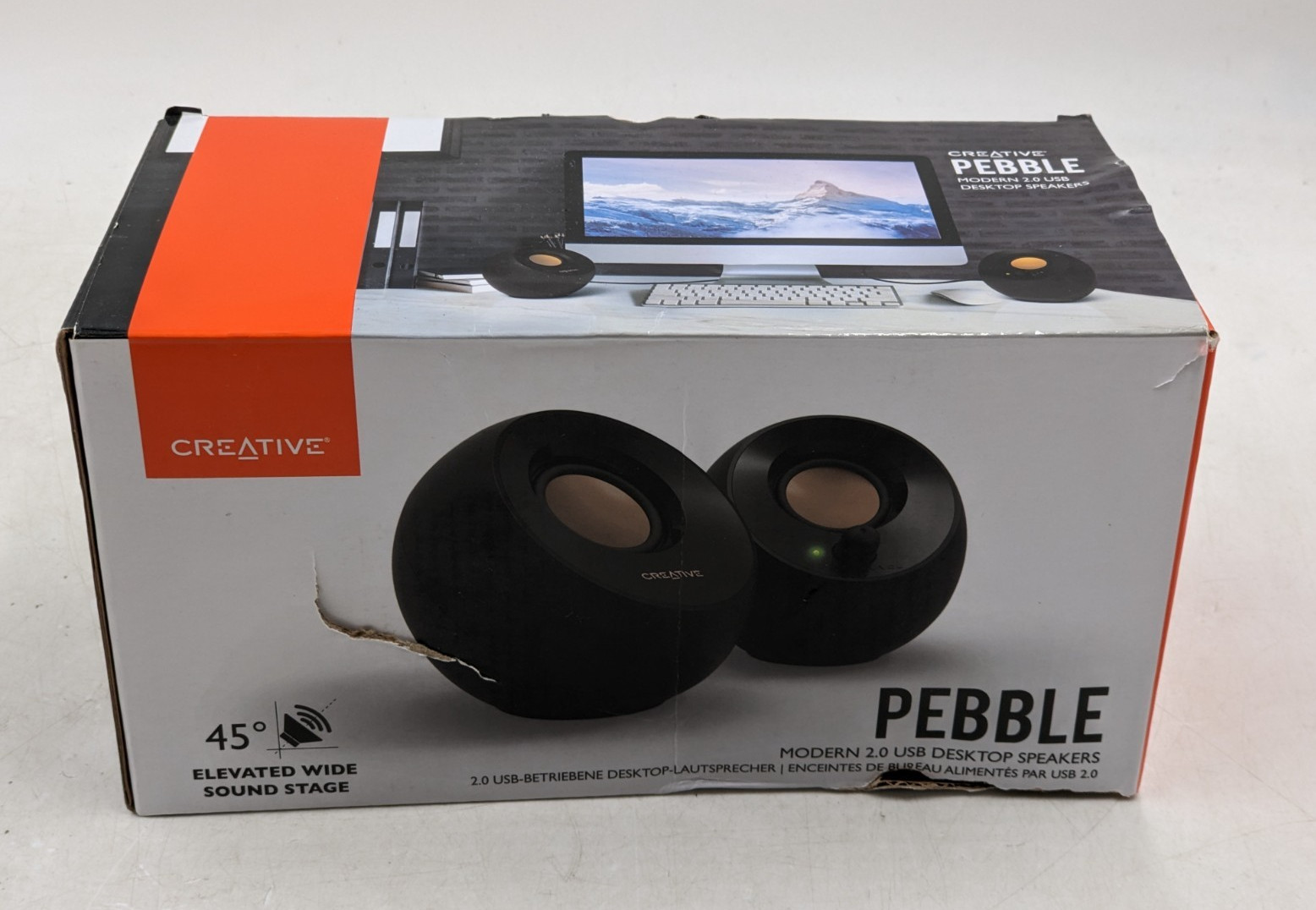 Creative Pebble Modern 2.0 USB Desktop Speakers - Black, Model# MF1680 Free S/H