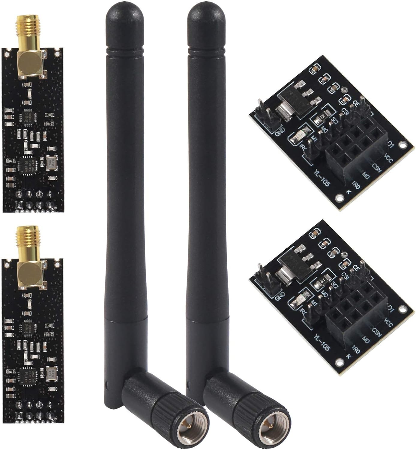 2Pcs NRF24L01+PA+LNA RF Wireless Transceiver Module with SMA Antenna 2.4G... 