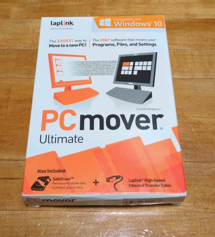 Laplink PCmover Ultimate PC Transfer Software With Ethernet Cable