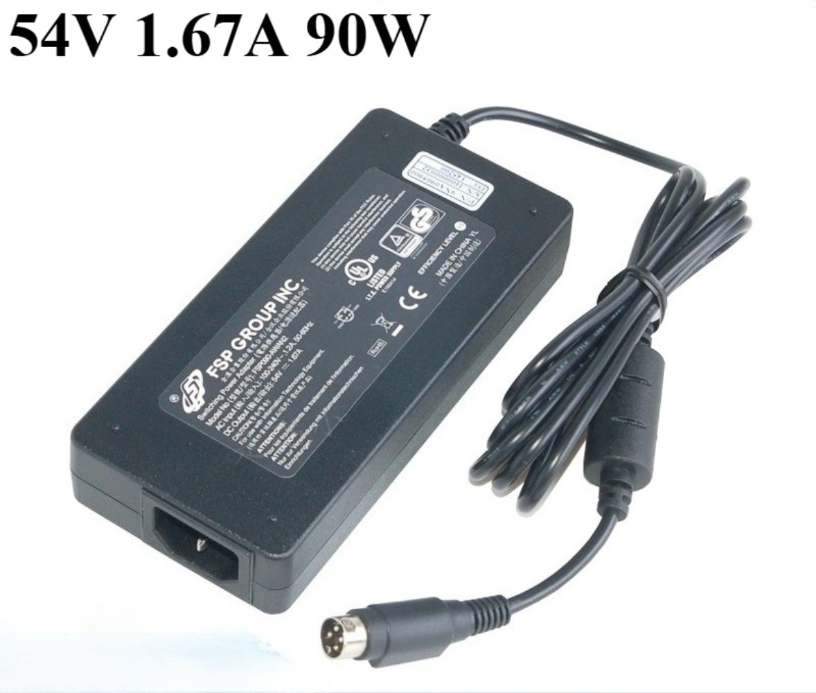 Genuine FSP 54V 1.67A 90W Charger AC Adapter 4-Pin Tip Power Supply