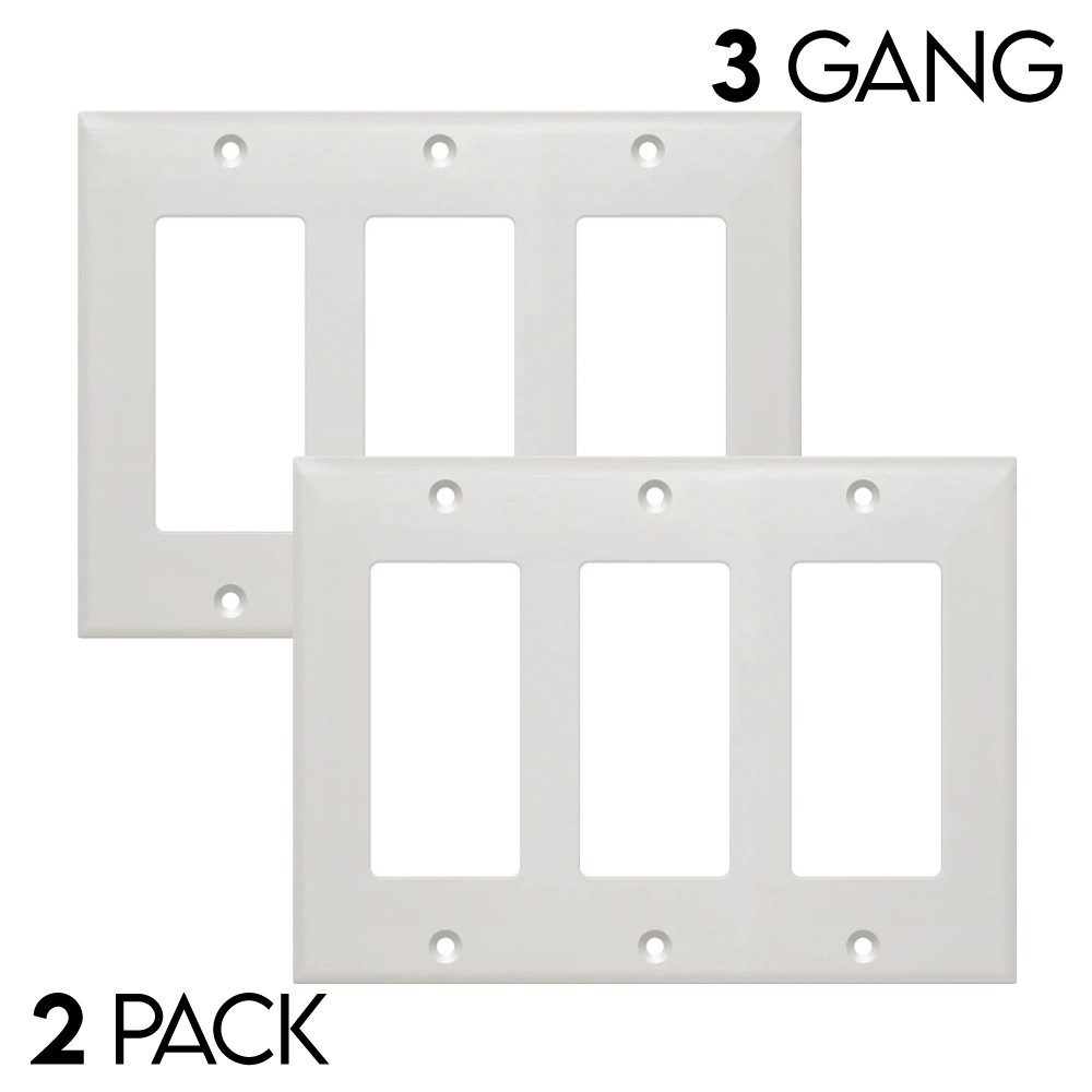 2 Pack Wall Plate Decorator Switch Wallplate Outlet Cover 1 2 3 Gang White