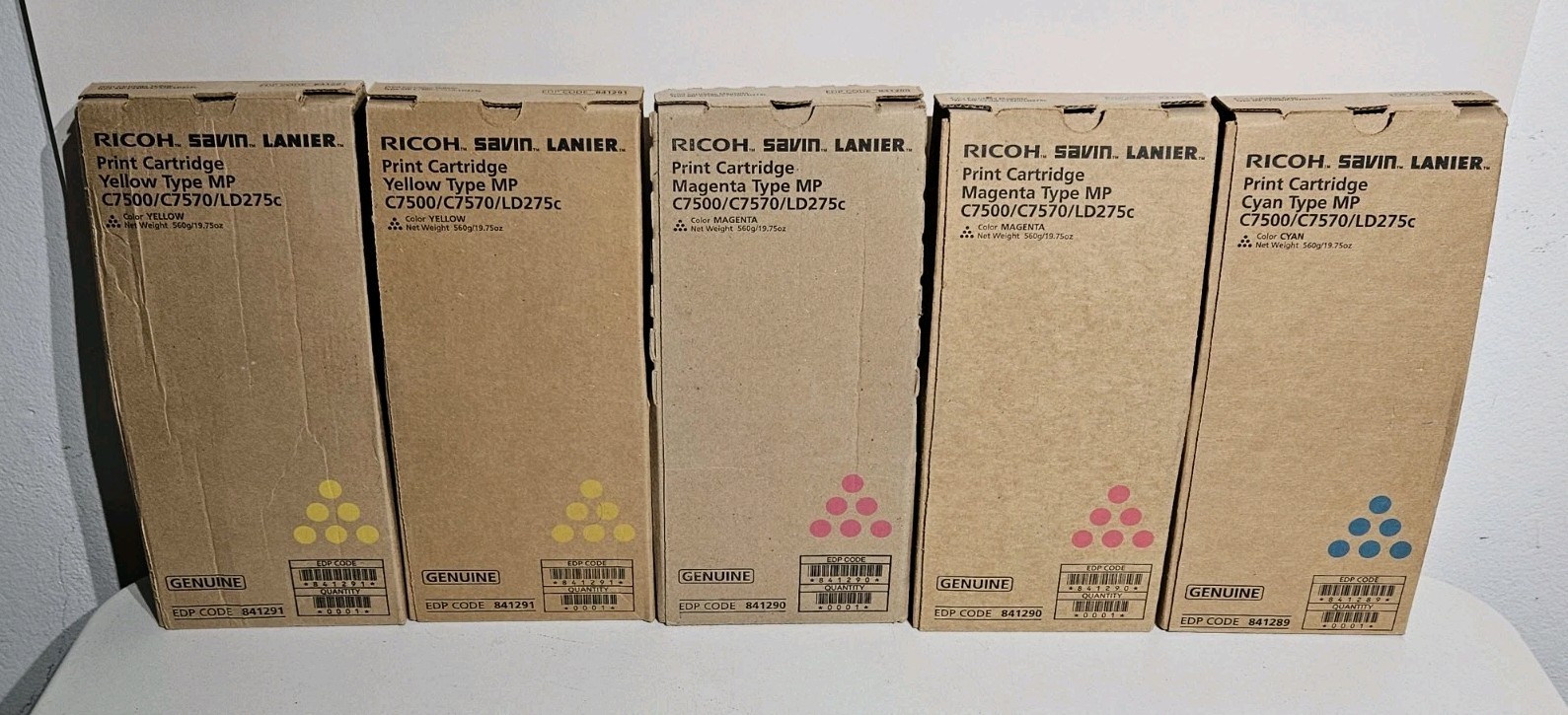 Ricoh Genuine Toner Cartridge Set Of 5 - Cyan Magenta Yellow ☆ New  Savin Lanier