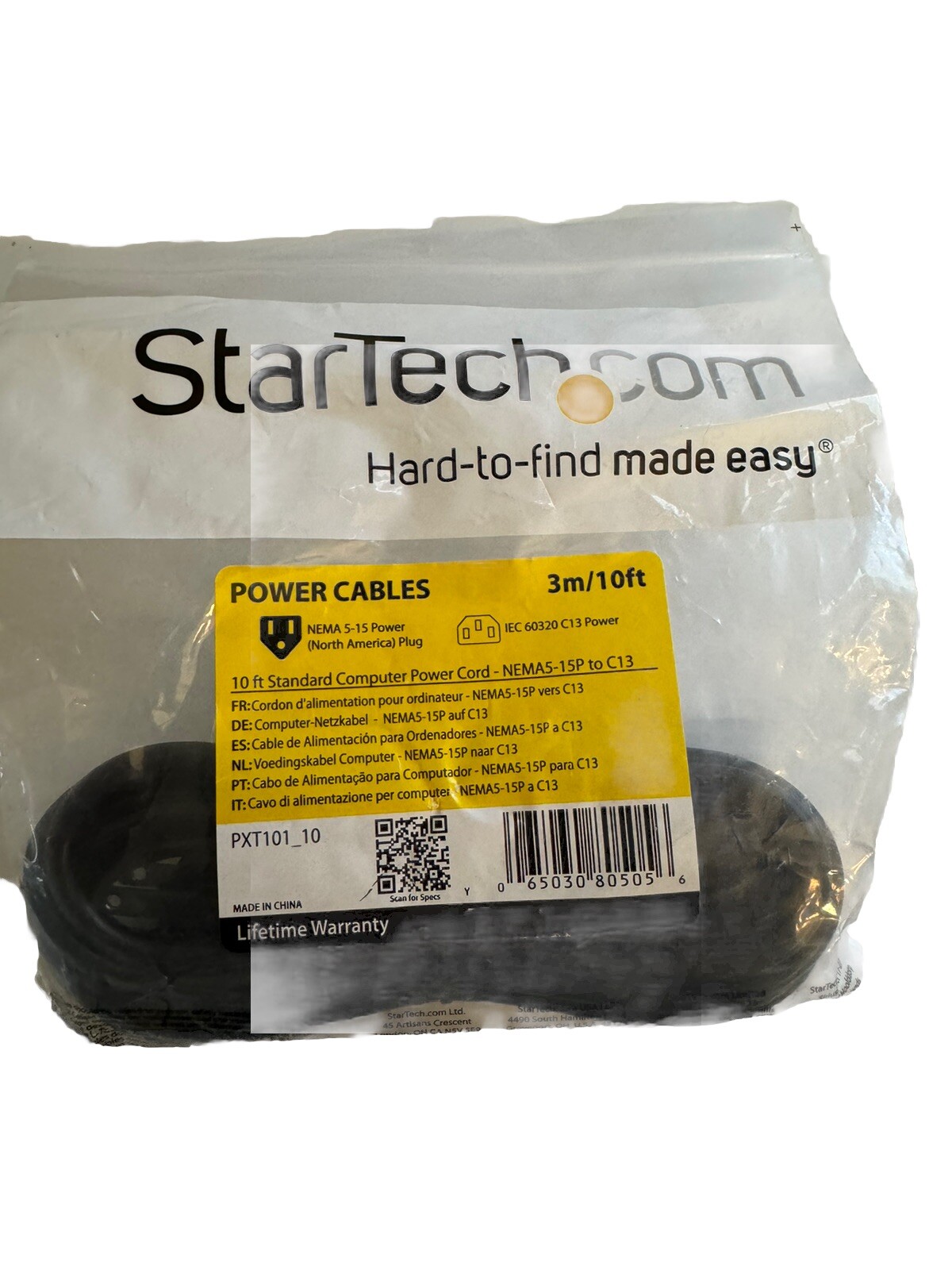 StarTech.com 3m/10ft Power Cable