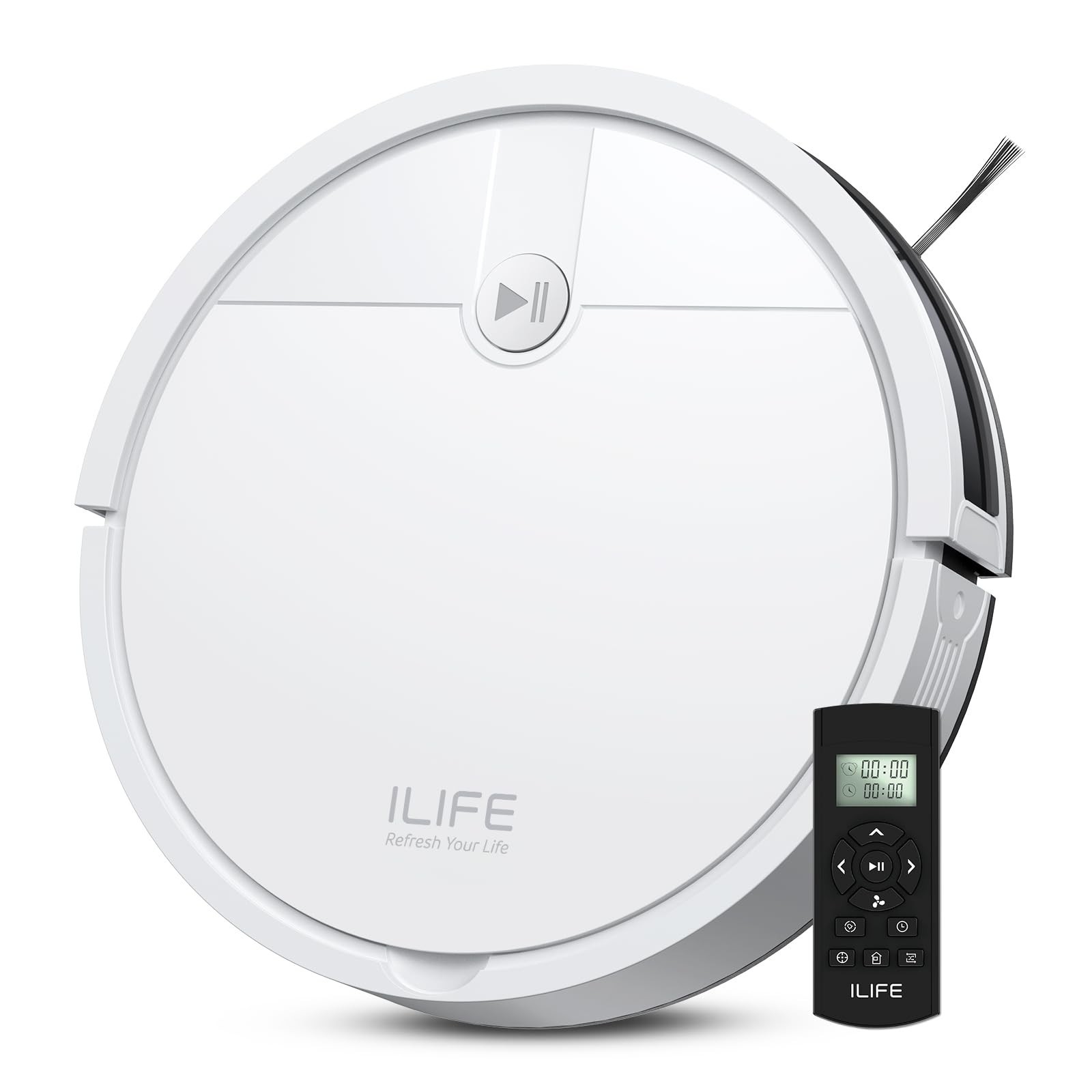 ILIFE V2 Robot Vacuum Cleaner, Tangle-Free Suction, 120 Mins Runtime, Slim, S...