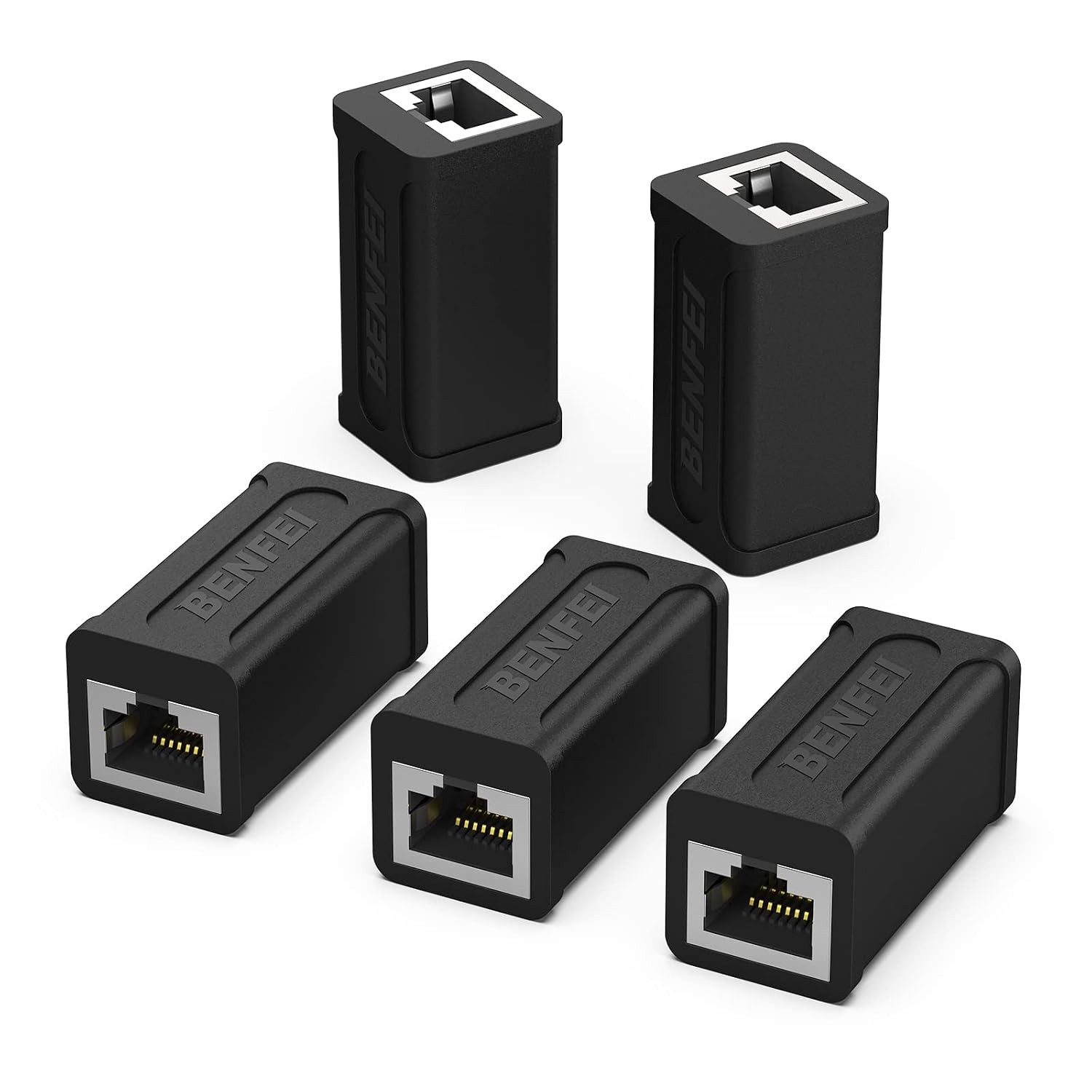 Cat7 Cat6 Cat5e RJ45 Inline Ethernet Coupler Female to Female 5 Pack Coupler 5