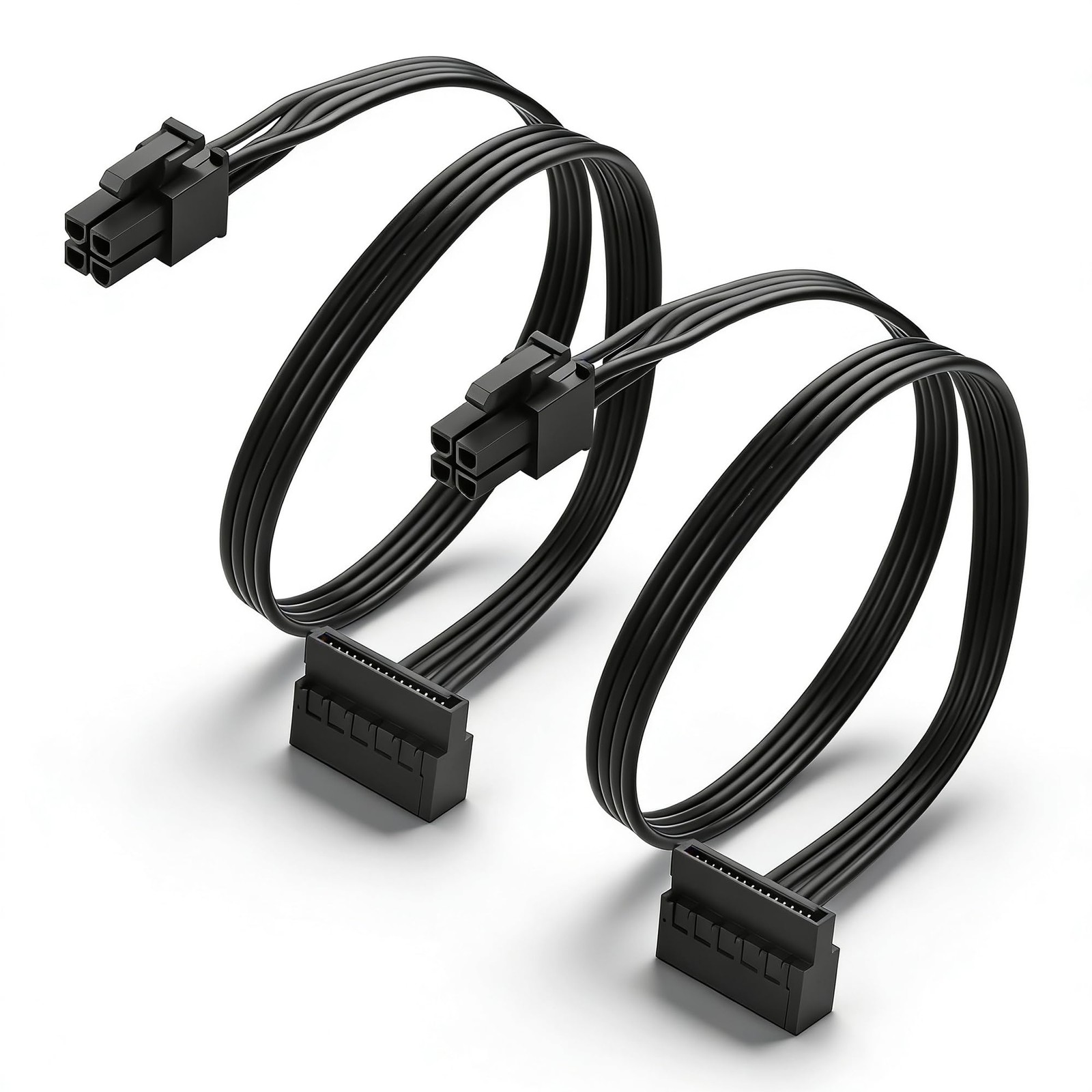 SinLoon ATX 4-Pin to SATA 15-Pin Power Adapter Cable 40cm 2 Pack Japan Import