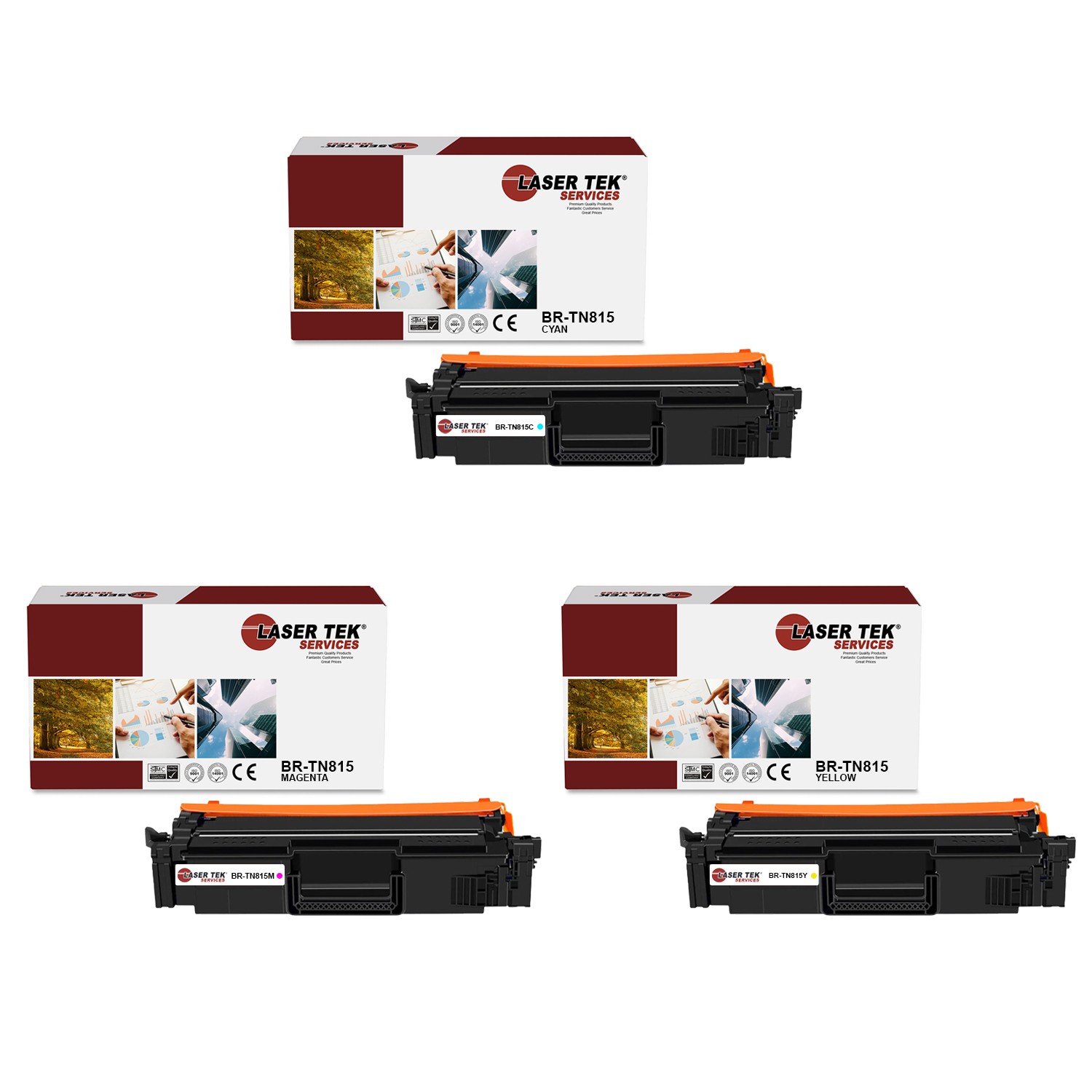 3Pk LTS TN815 CMY HY Compatible for Brother HL-L9430CDN L9470CDN Toner Cartridge