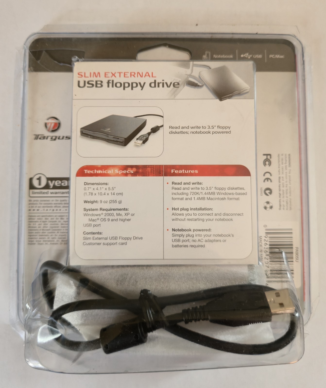 Targus Slim External USB Floppy Drive 