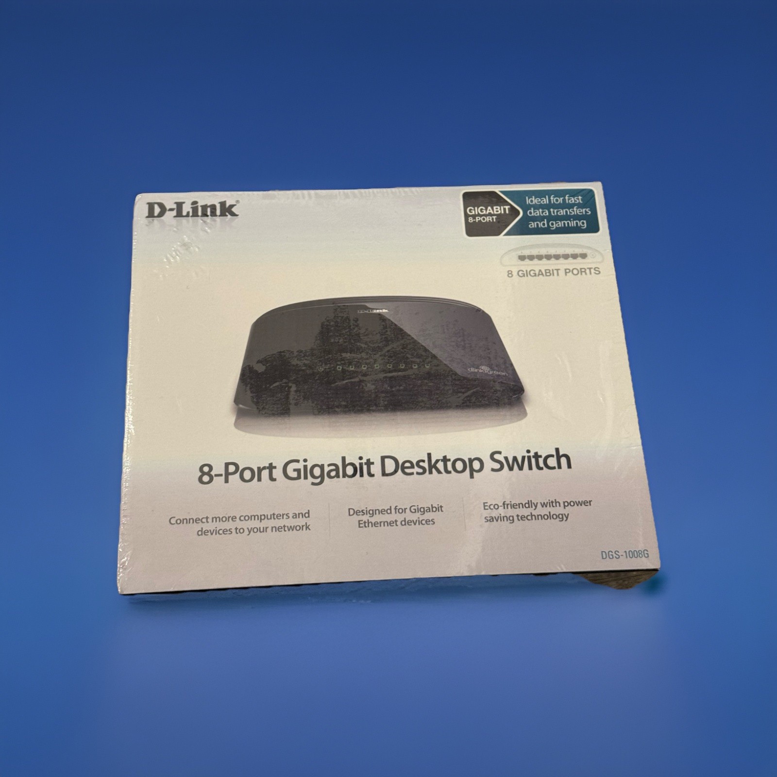 D-Link DGS-1008G 8-Port Gigabit Desktop Switch Ethernet Network LAN Plug & Play 
