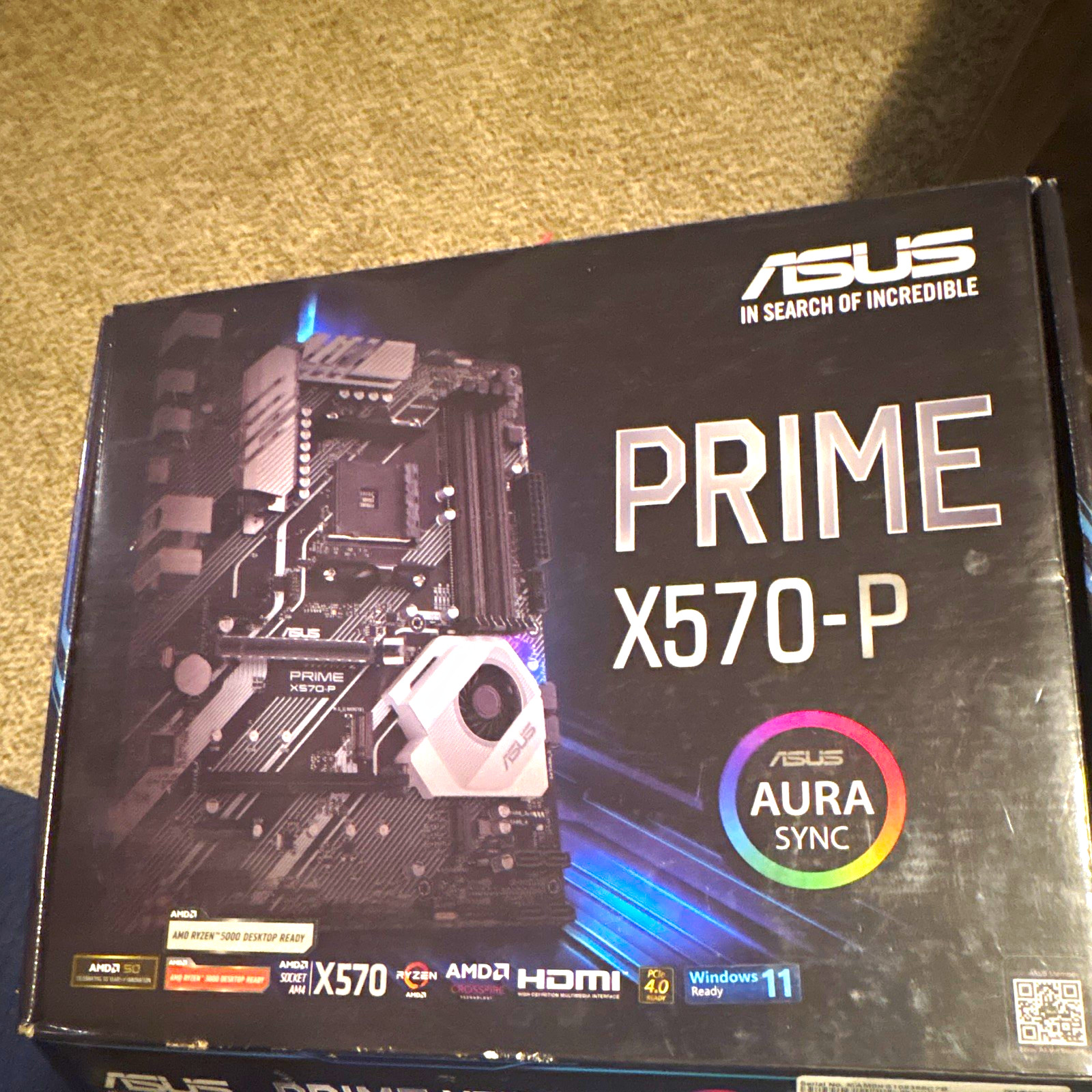 ASUS PRIME X570-P ATX AMD AM4 DDR4 4-Slot PCIe 4.0 M.2 HDMI Aura Sync