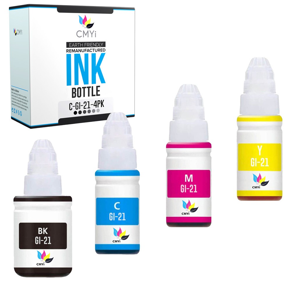 4-PK CMYi Compatible Canon GI-21 Ink Bottles for Canon PIXMA G4270 G1220 G2260