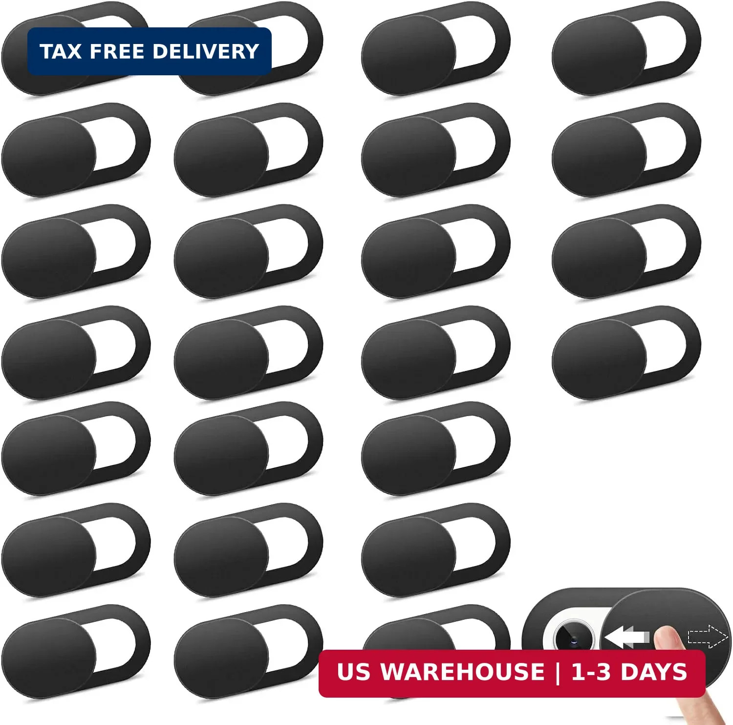 [25 Pack] Laptop Camera Cover Slide, Ultra-Thin Webcam Cover Compatible with Cam