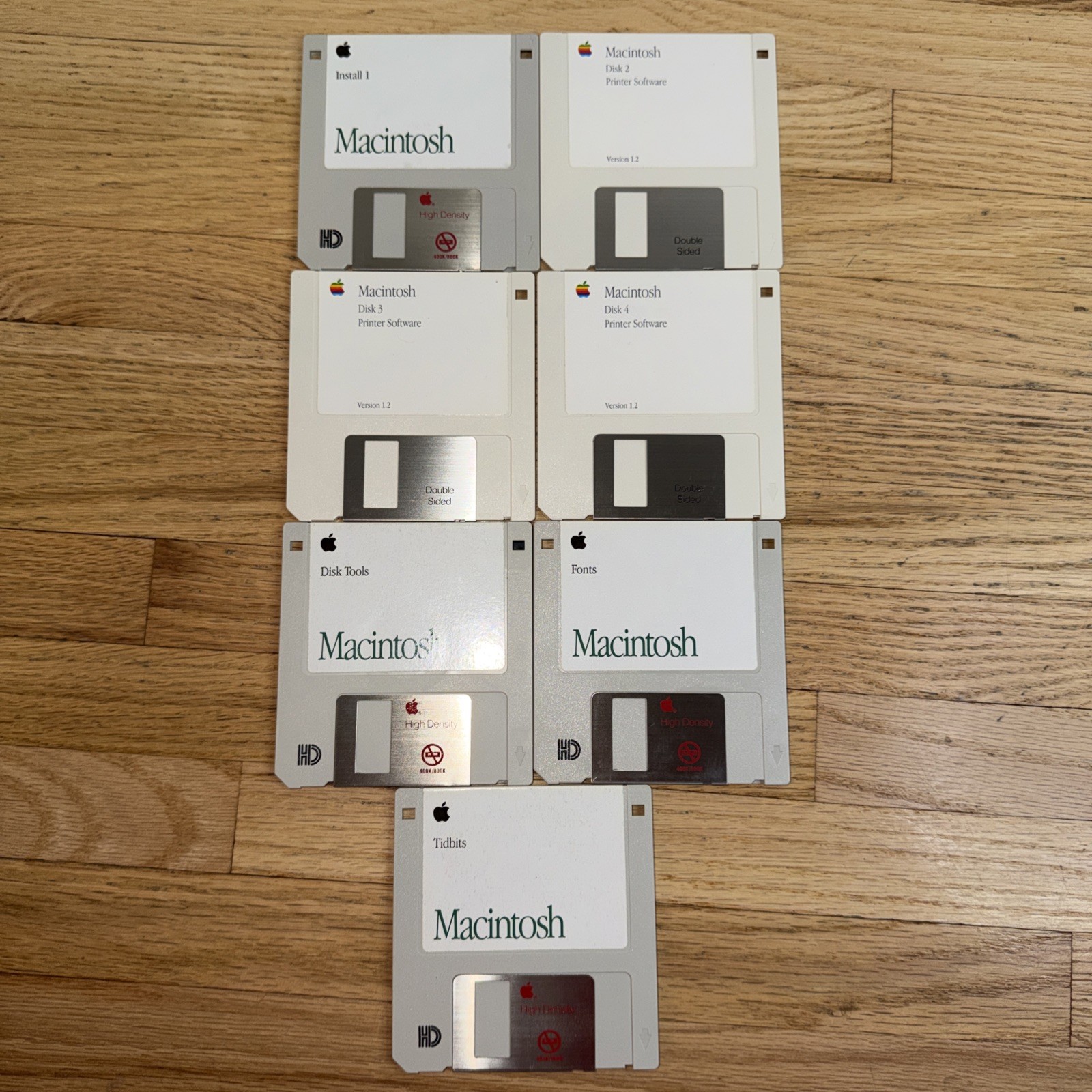 7pc VTG Apple Macintosh System 7.0.1 & Printer Software Floppy Disks