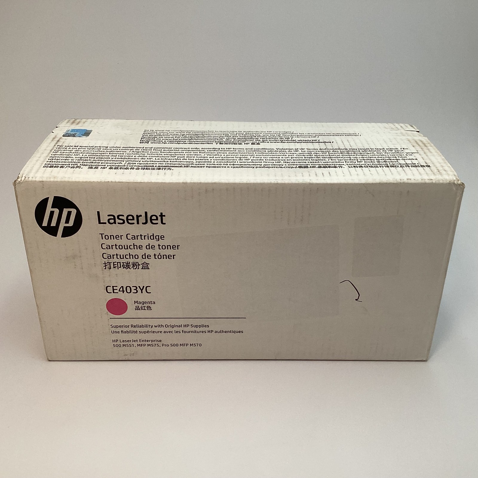 HP CE403YC LaserJet Magenta Toner Cartridge for Enterprise 500 M551 M575 - 2024