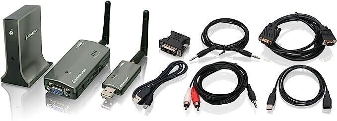 IOGEAR GWAV8000K Wireless Audio Video Kit – VGA, USB & Audio Adapter – Open Box
