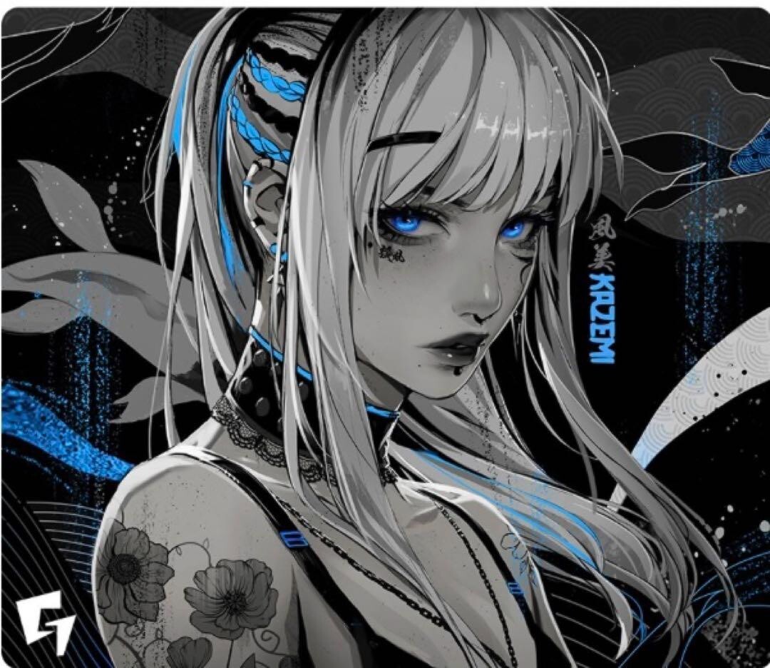GLSSWRKS Kazemi Mousepad Premium Glass Limited Edition Blue 490x420mm From Japan