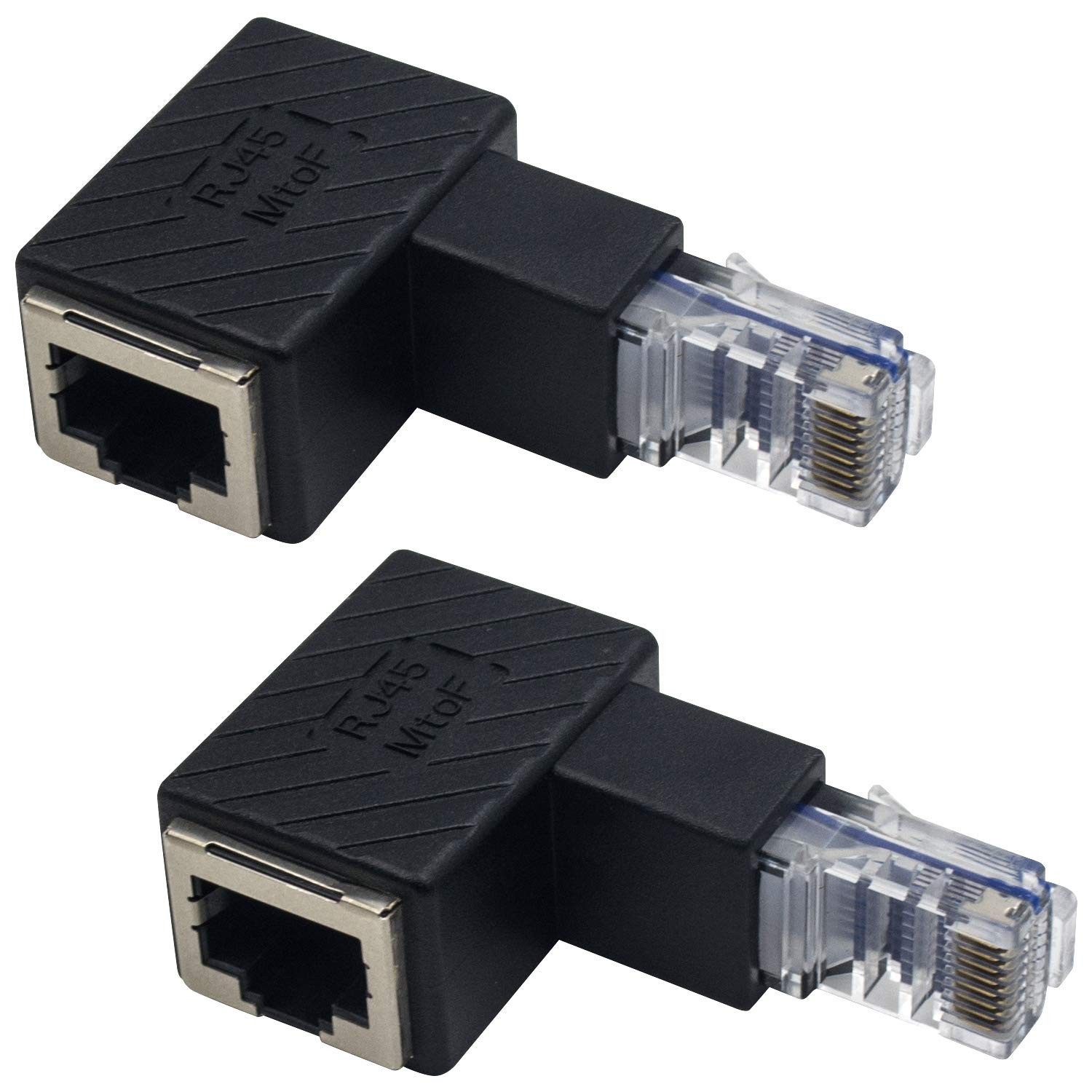 90 Degree Ethernet Extender Adapter, Upwards Angled RJ45 Male to Female, Cat5...