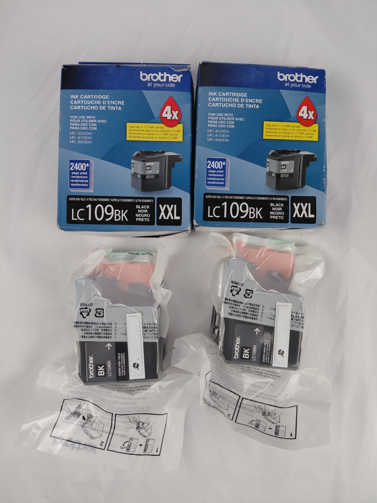 2x Genuine Brother Ultra High Yield Inkjet Cartridge Black LC109BK XXL OEM Exp