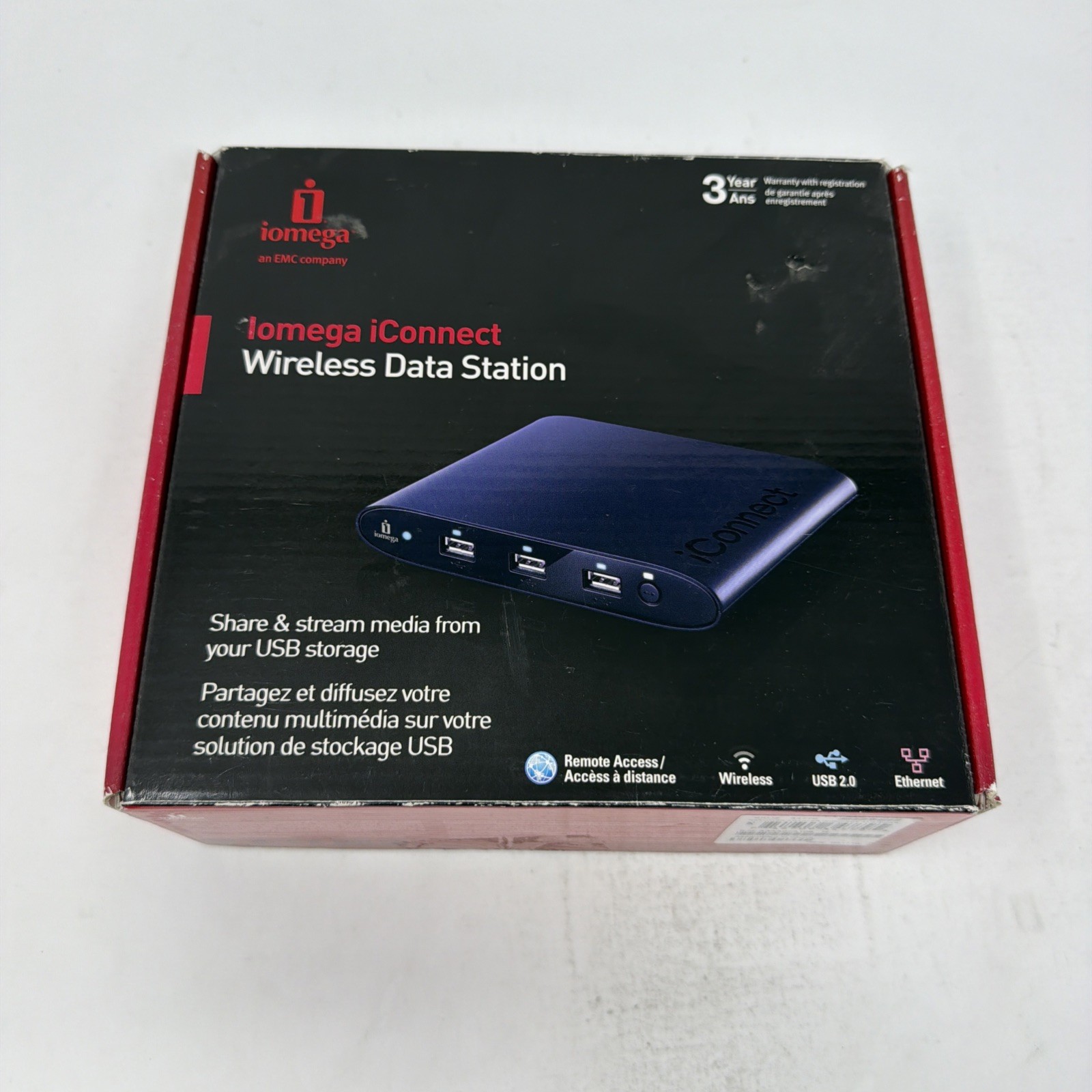 Iomega iConnect Wireless Data Station NAS USB Network Storage NEW Open Box